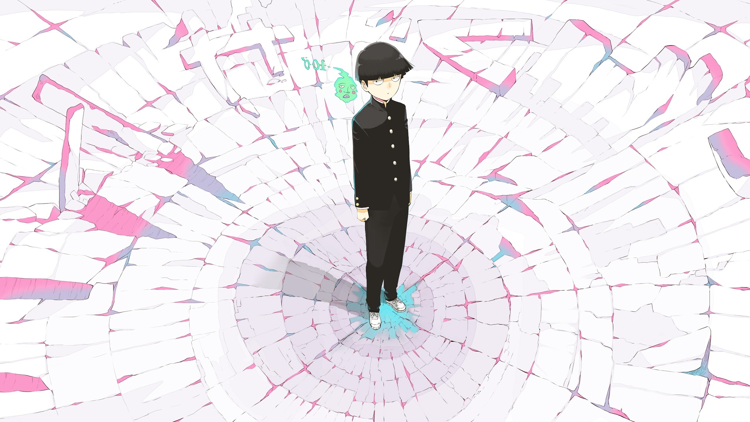 Male school uniform, Kageyama Shigeo, Mob Psycho 100, Wallpaper, 2560x1440 HD Desktop