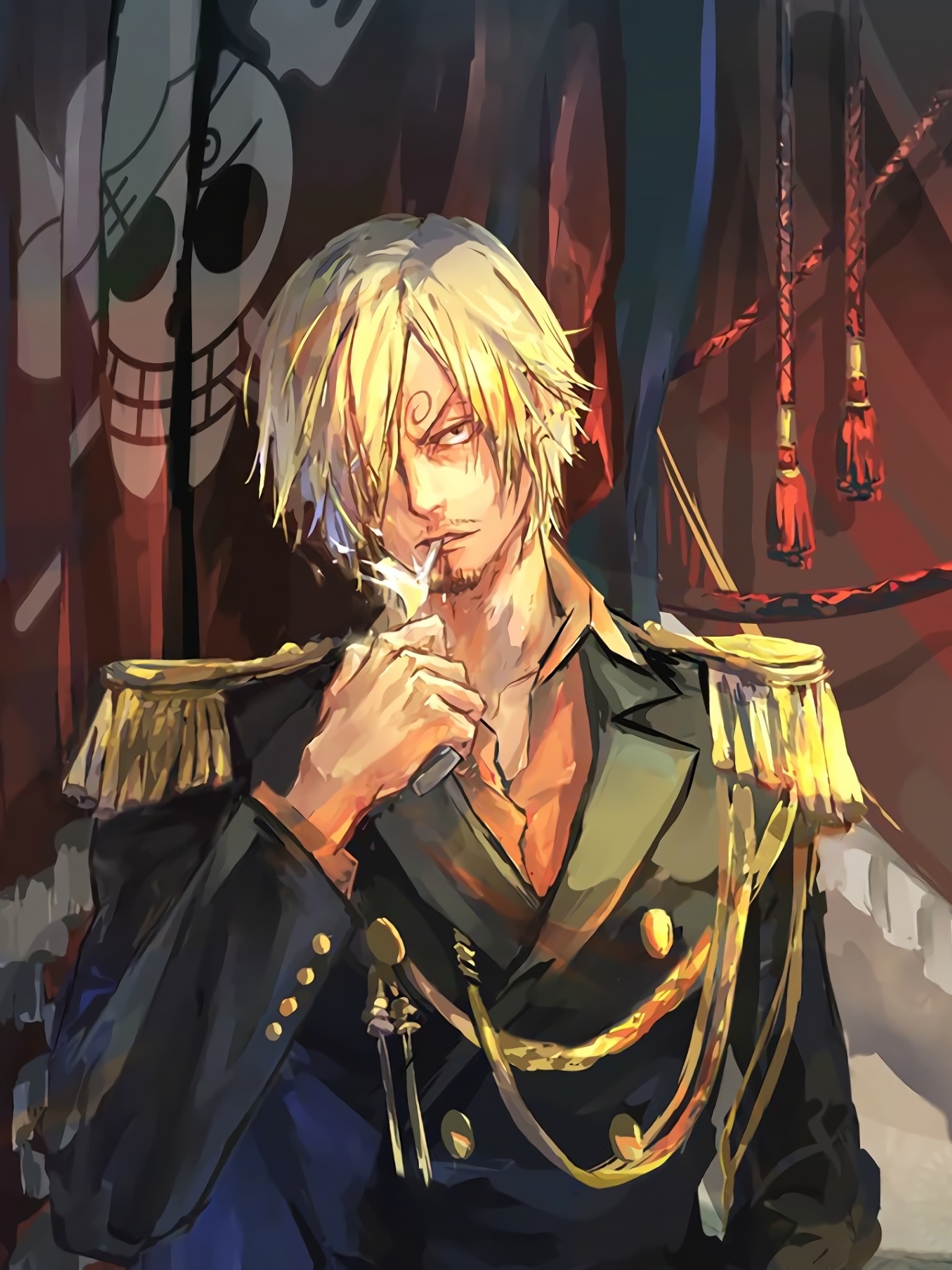 Sanji, Straw Hat Jolly Roger, naval military coat, HD Phone wallpaper