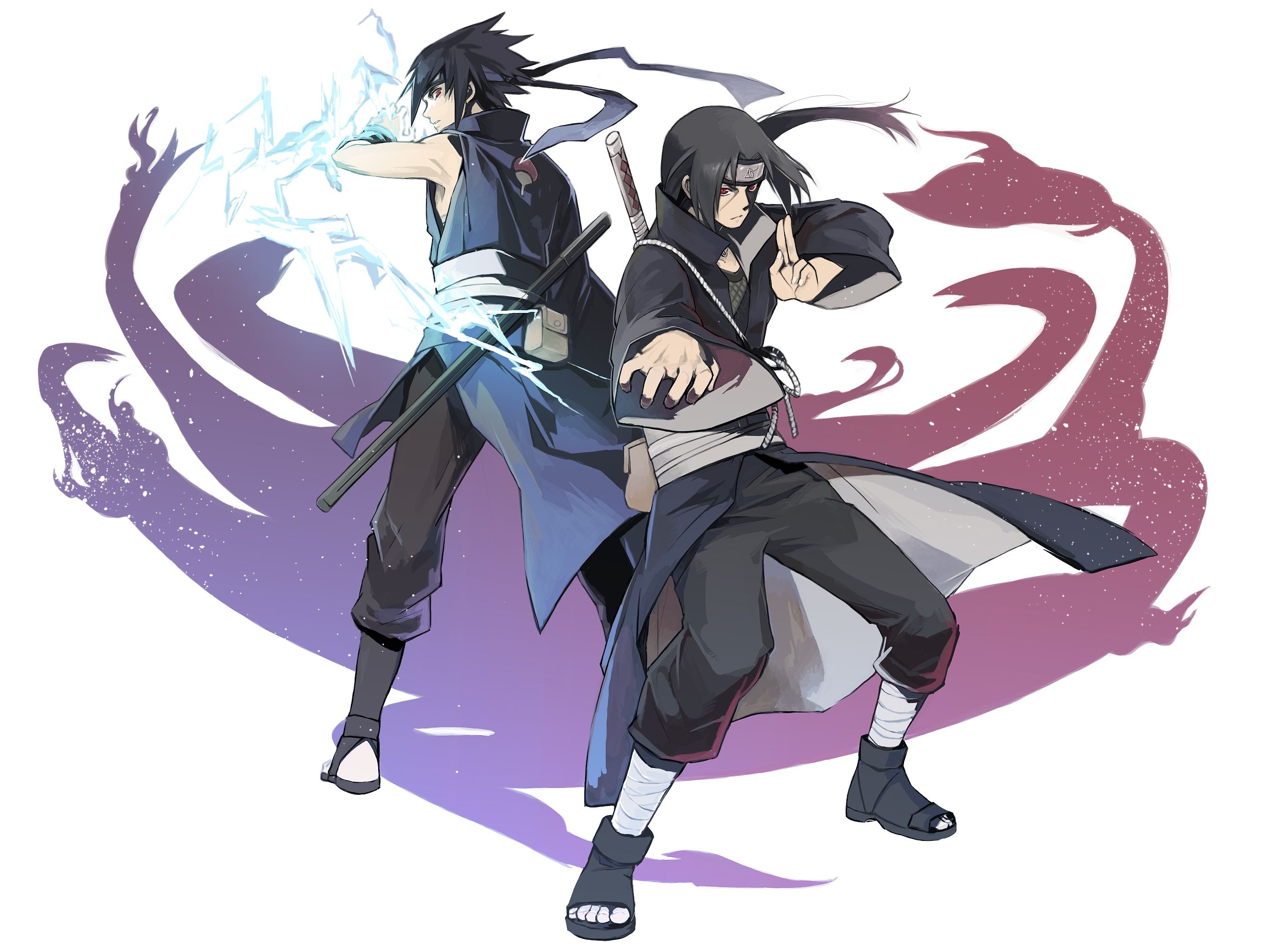 Sasuke Uchiha, Itachi Uchiha, Chidori jutsu, HD Desktop wallpaper