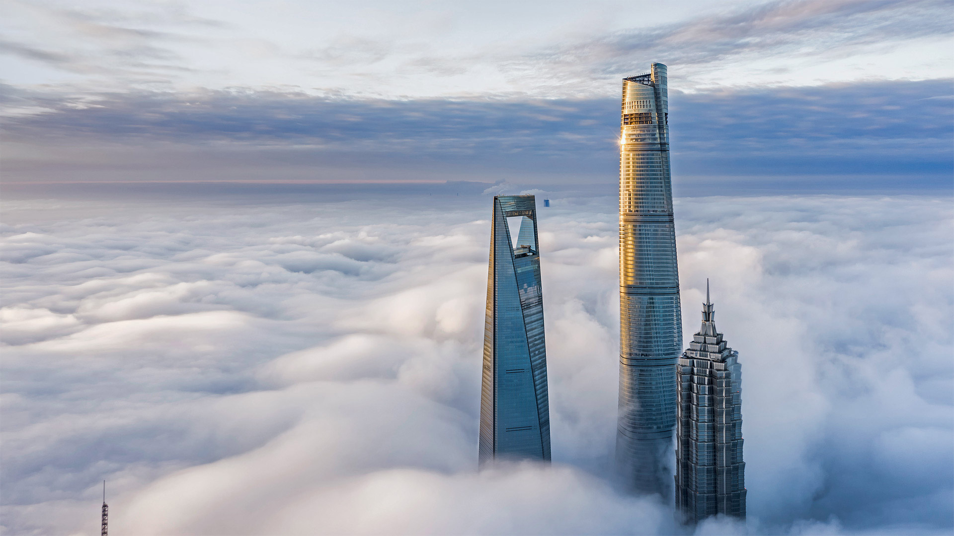 Shanghai World Financial Center, Lujiazui financial district, Bing photos, Modern architecture, 1920x1080 Full HD Desktop