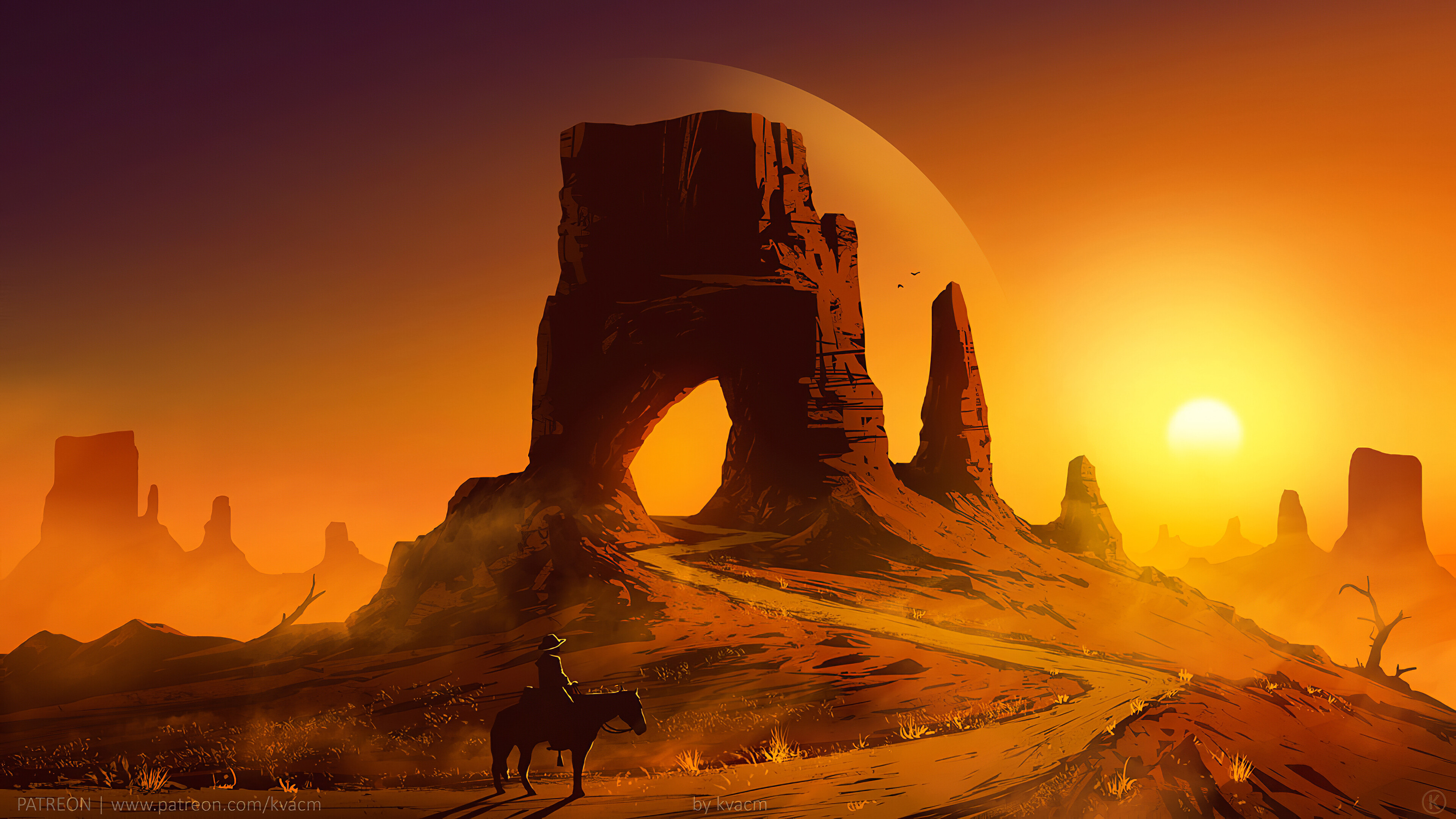 Desert oasis, Nature's sanctuary, Artistic interpretation, Sunlit inspiration, 3840x2160 4K Desktop