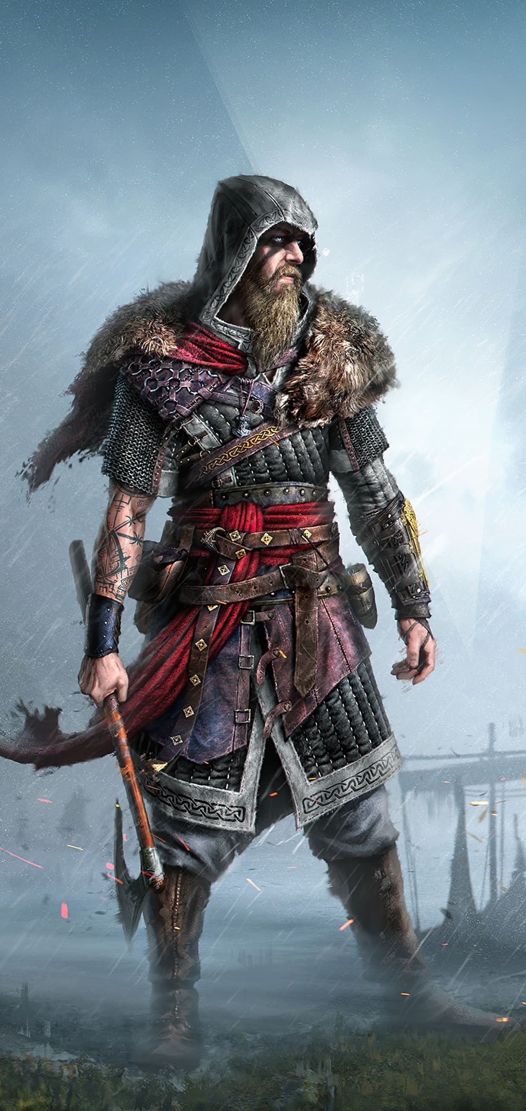 Male Eivor, Viking battle axe, Assassin's Creed Valhalla, HD Phone wallpaper