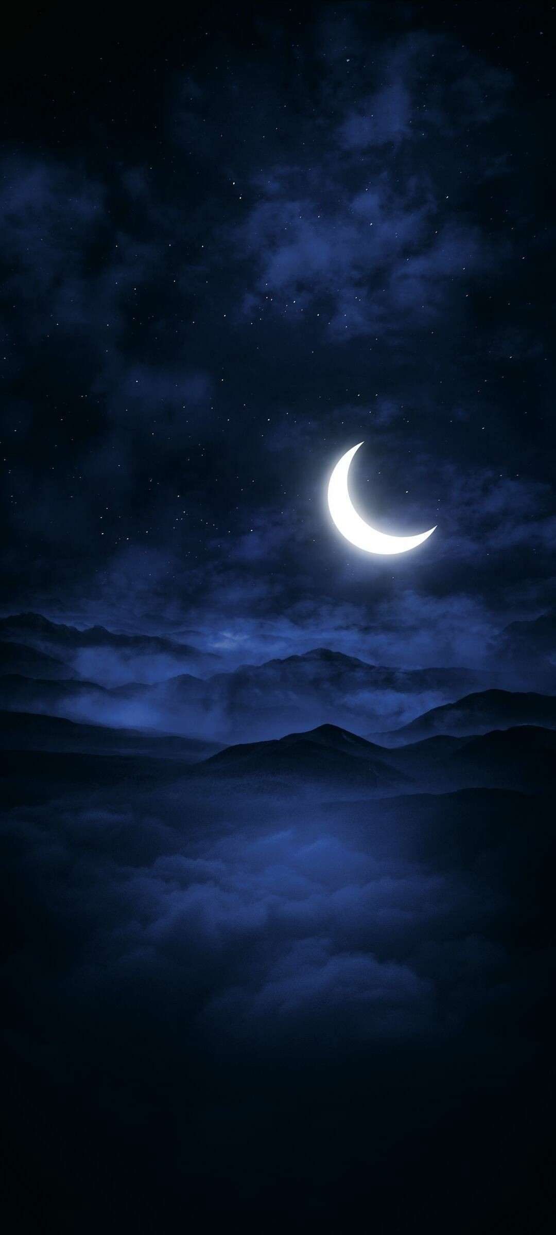 Moonlight, Mountain dark phone wallpaper, 1080x2400 HD Phone