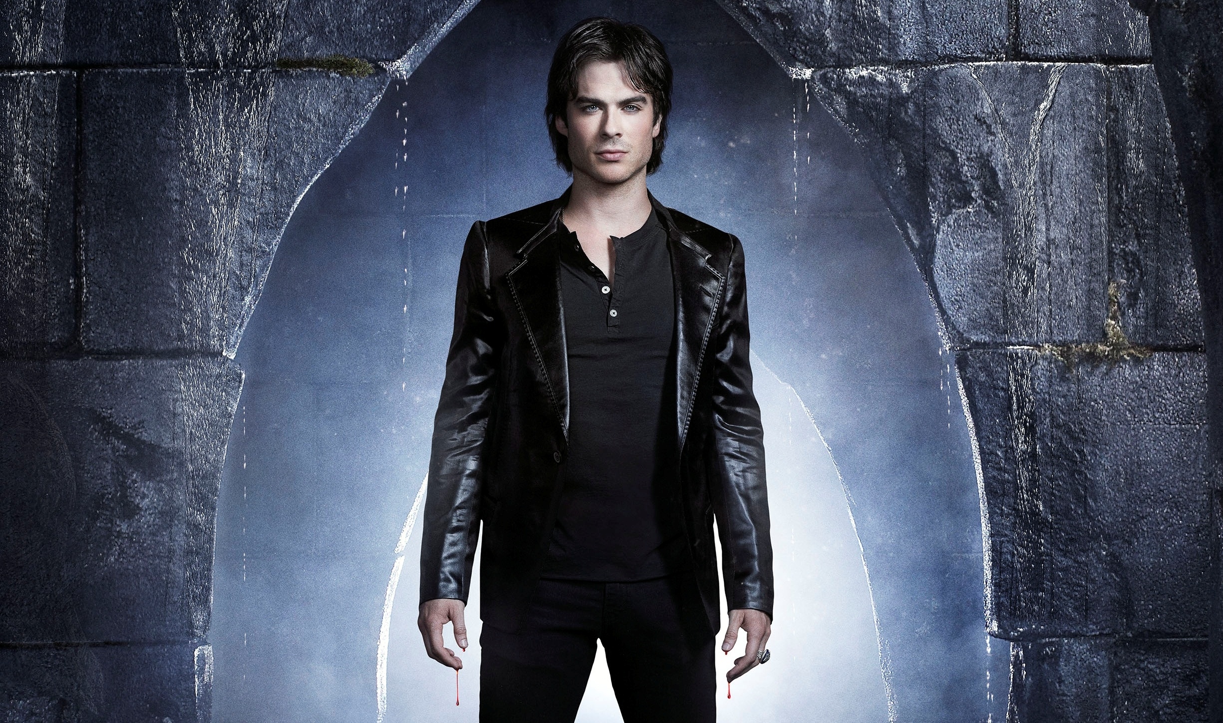 Ian Somerhalder, Vampire Diaries, Four seasons, TV series, 2450x1450 HD Desktop