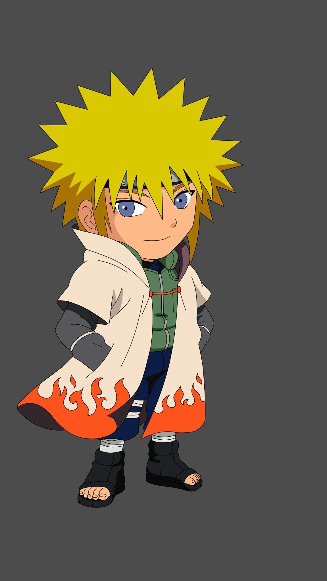 chibi Minato Namikaze, Fourth Hokage haori, Konoha flak jacket, Full HD Phone wallpaper