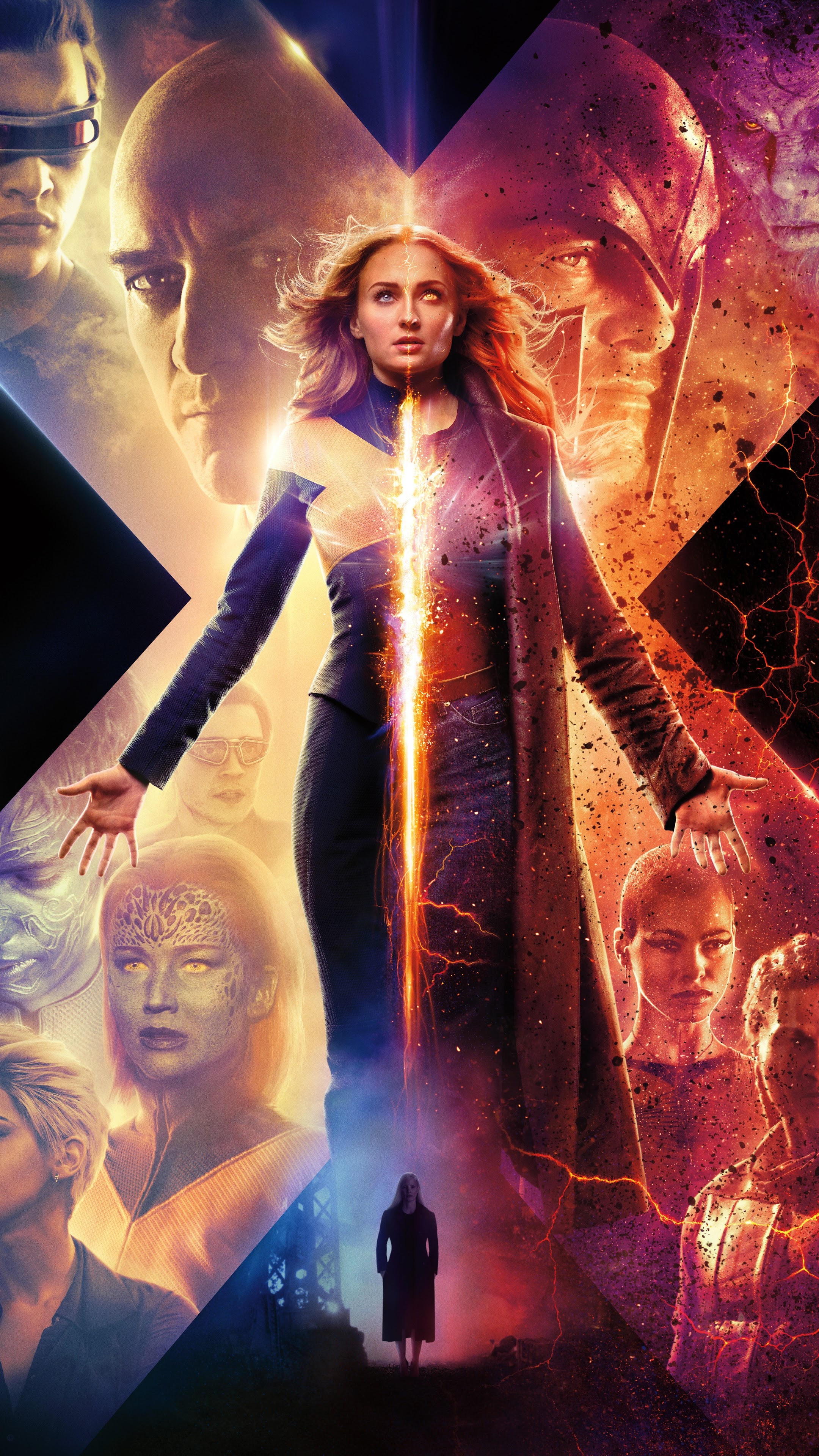 Dark Phoenix, Sophie Turner Wallpaper, 2160x3840 4K Phone