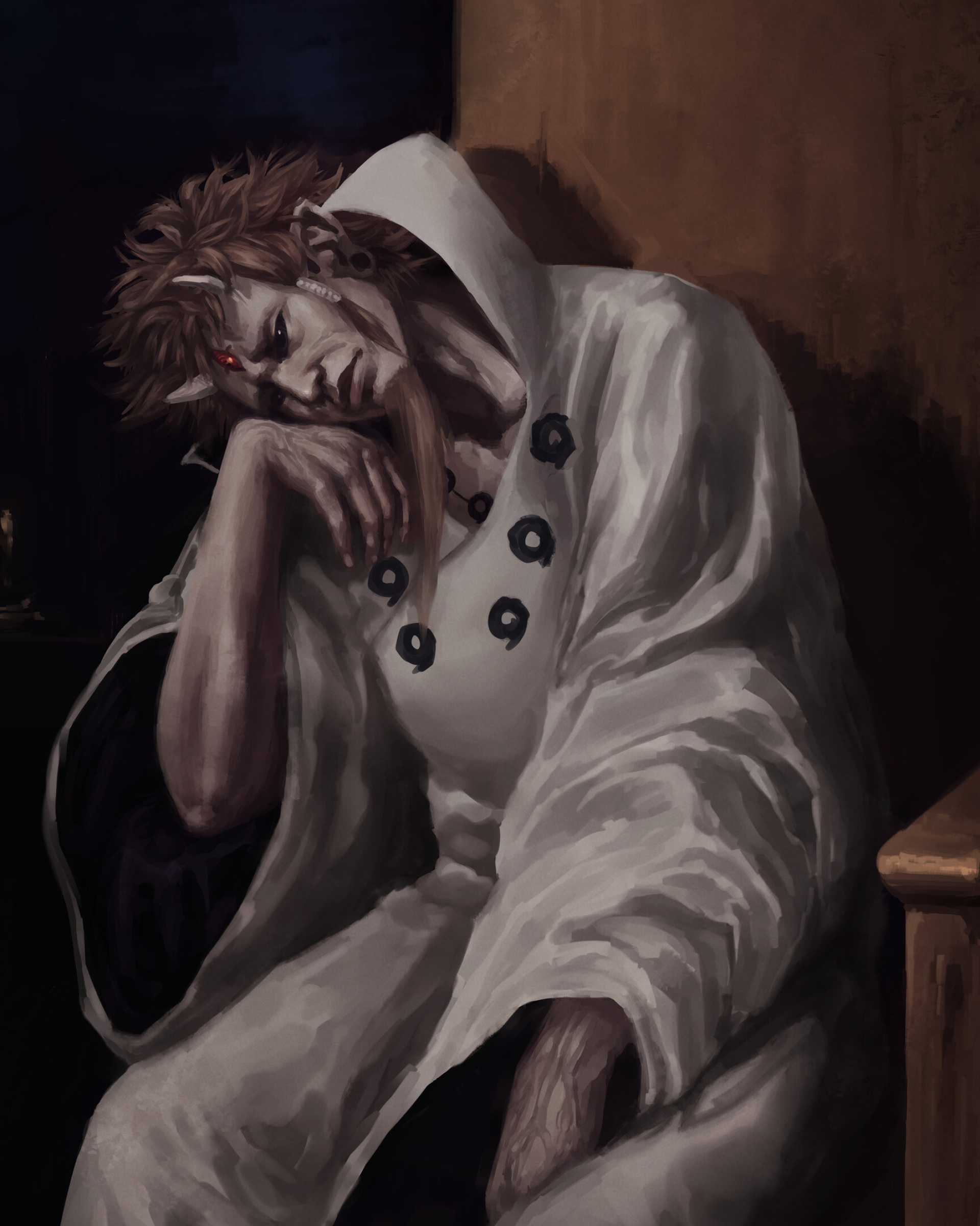 Hagoromo, Sages' powers, Melancholic artwork, Naruto series, 1920x2400 HD Phone