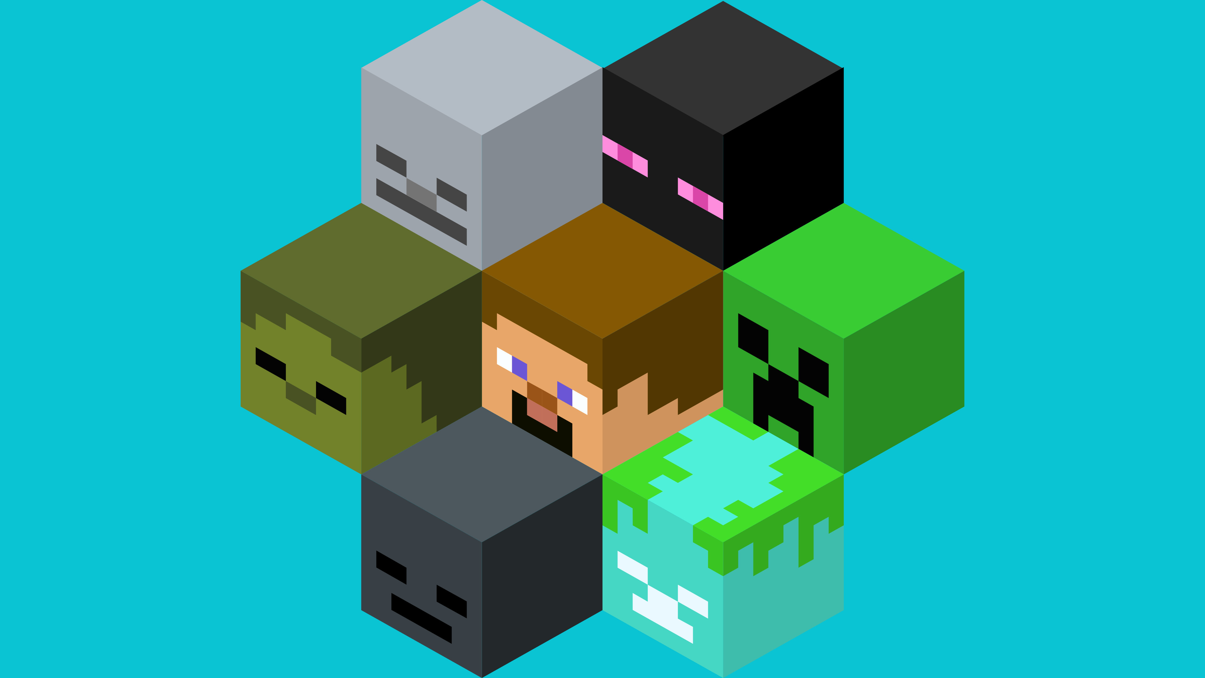 Minecraft game, Minimalist wallpaper, Lego brick art, Creative theme, 3840x2160 4K Desktop