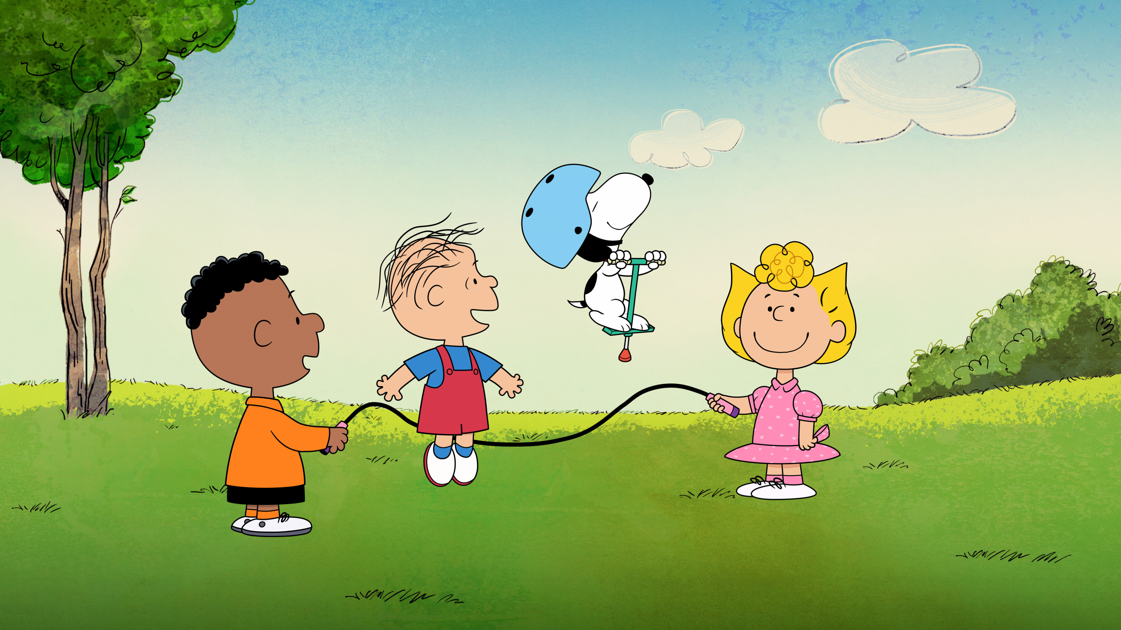 Snoopy, Rerun van Pelt, Sally Brown, Franklin, 4K Desktop wallpaper