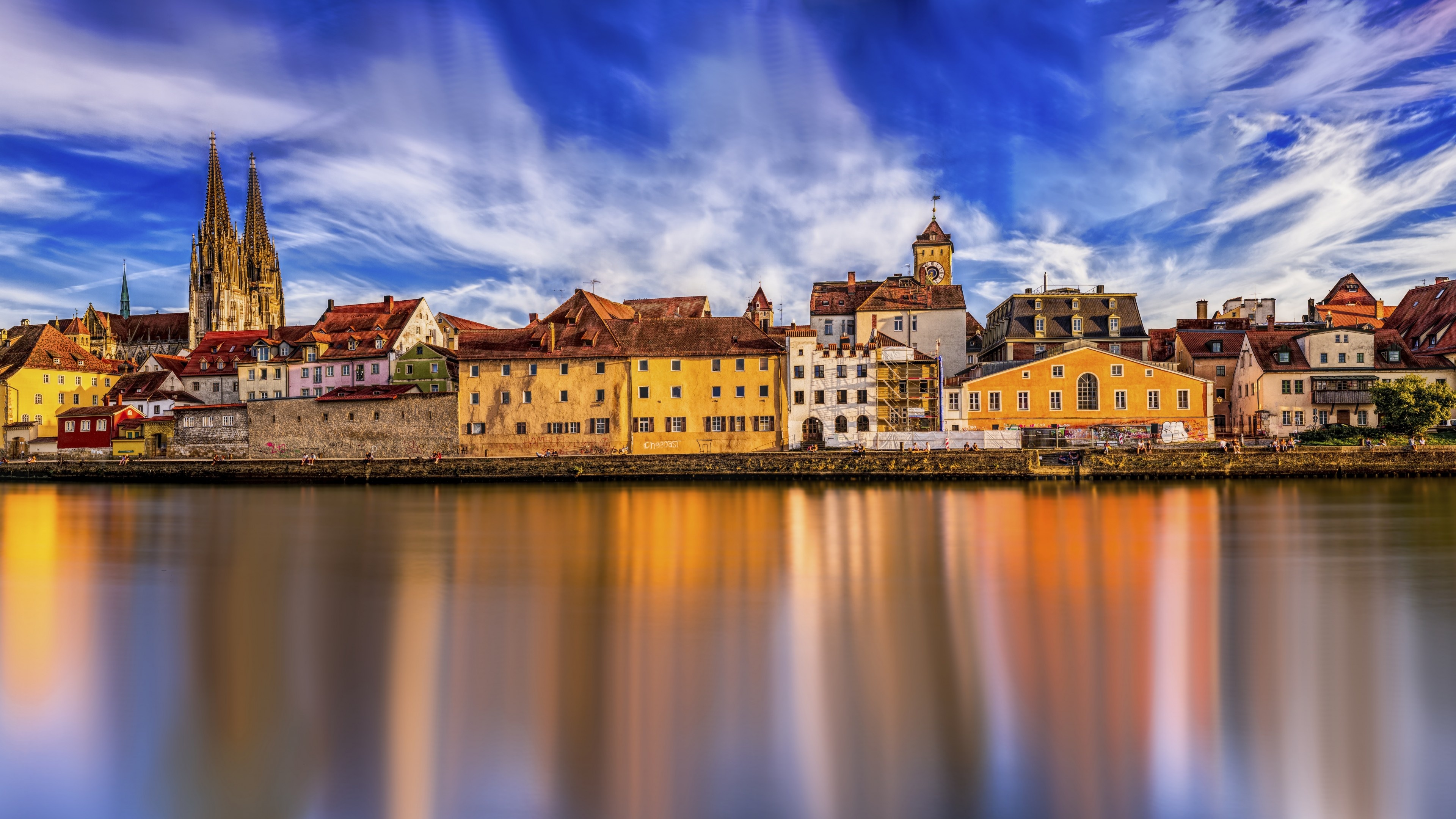 Danube River, Regensburg Germany, 8k miles, 3840x2160 4K Desktop