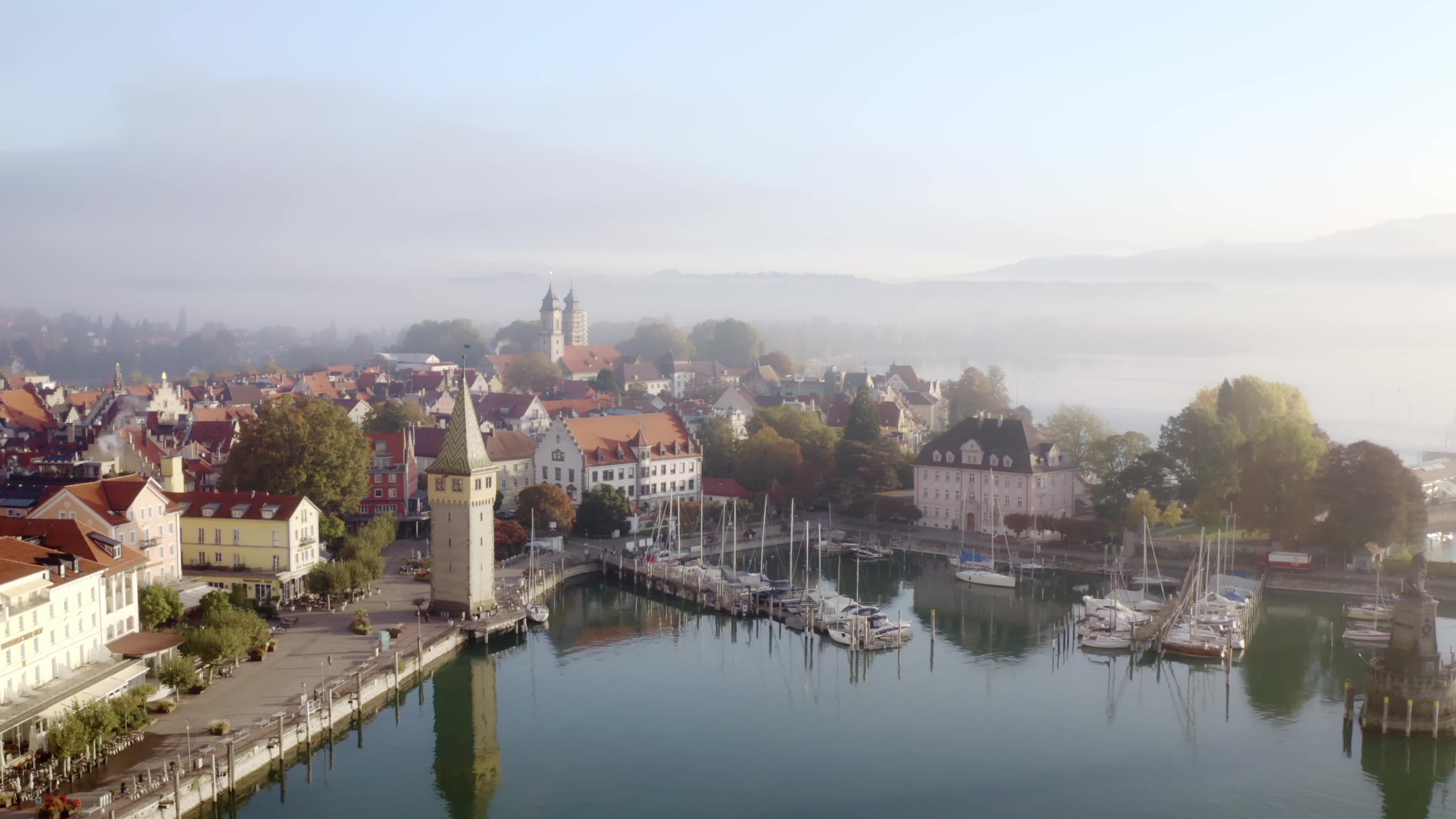 Lindau town, Lake Constance, Historical buildings, Picturesque alleys, 3840x2160 4K Desktop