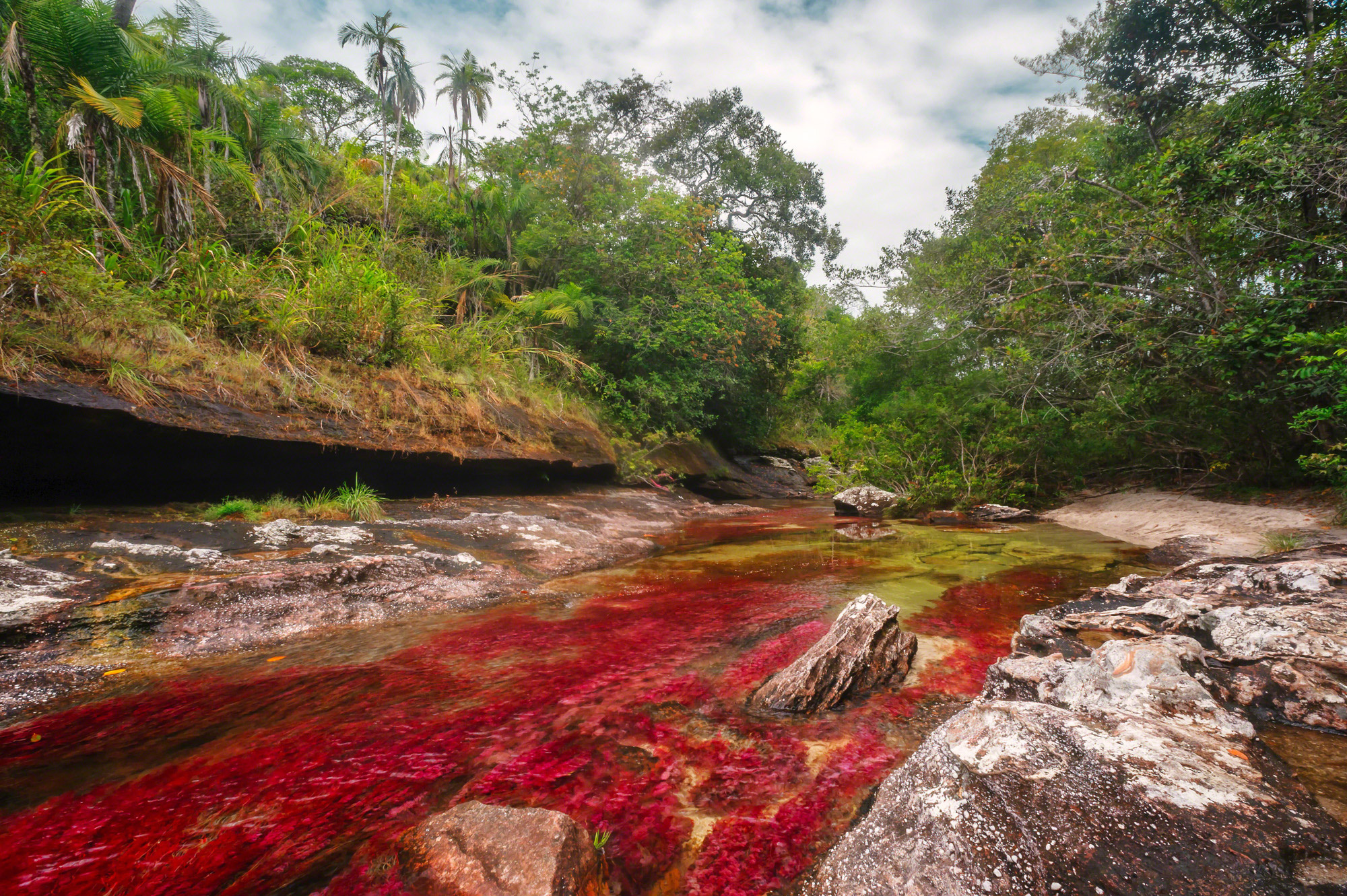 Serrania de la Macarena, Colorful river, Hiking adventure, Lunar landscape, 2000x1340 HD Desktop