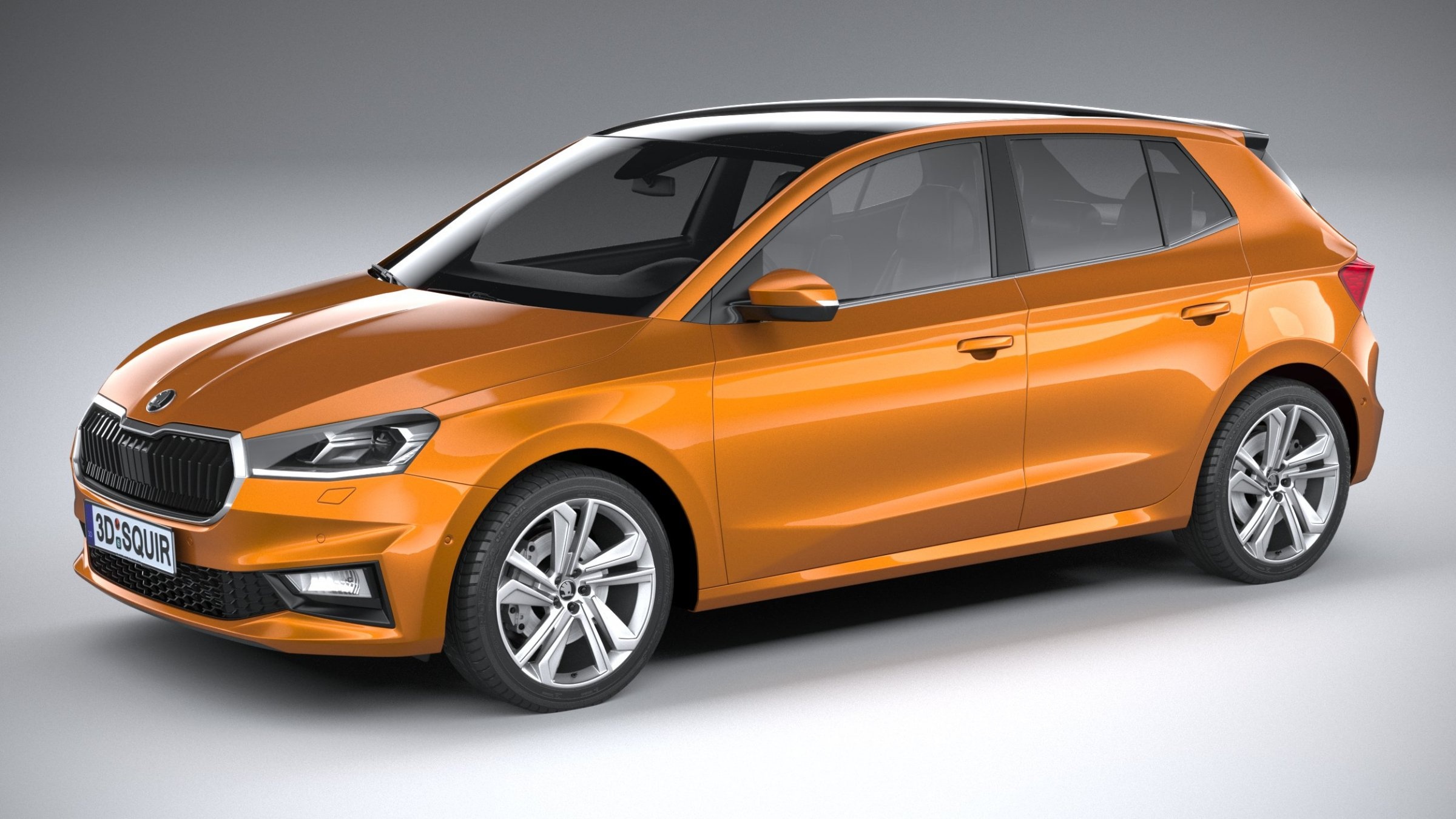 Skoda Fabia, 2022 model, 3D model, Squir design, 2400x1350 HD Desktop