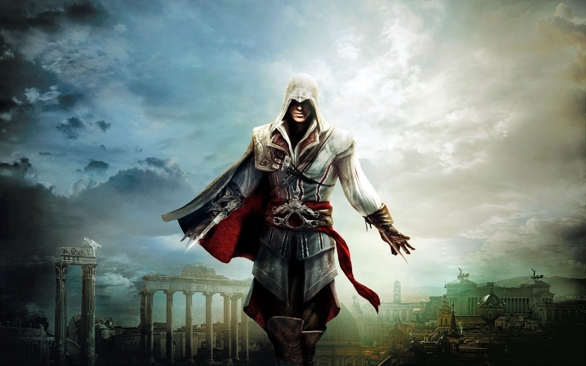 Ezio Auditore da Firenze, Assassin's Creed: Brotherhood, Ancient Roman ruins, HD Desktop wallpaper