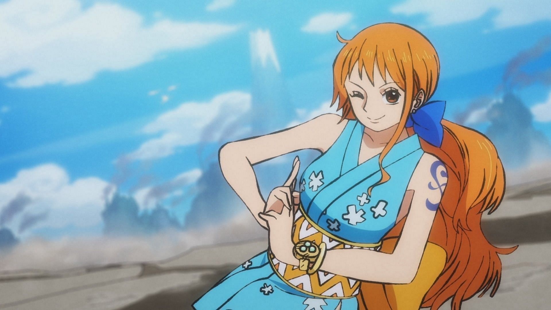 Nami, blue kunoichi outfit, Wano Country arc, Full HD Desktop wallpaper