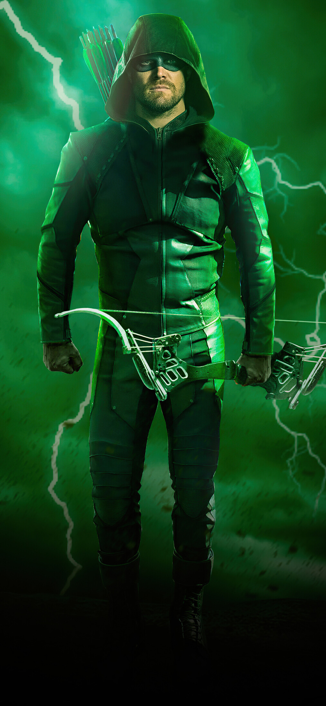 Green Arrow, 4K iPhone wallpaper, HD image, Superheroic vigilante, 1130x2440 HD Phone