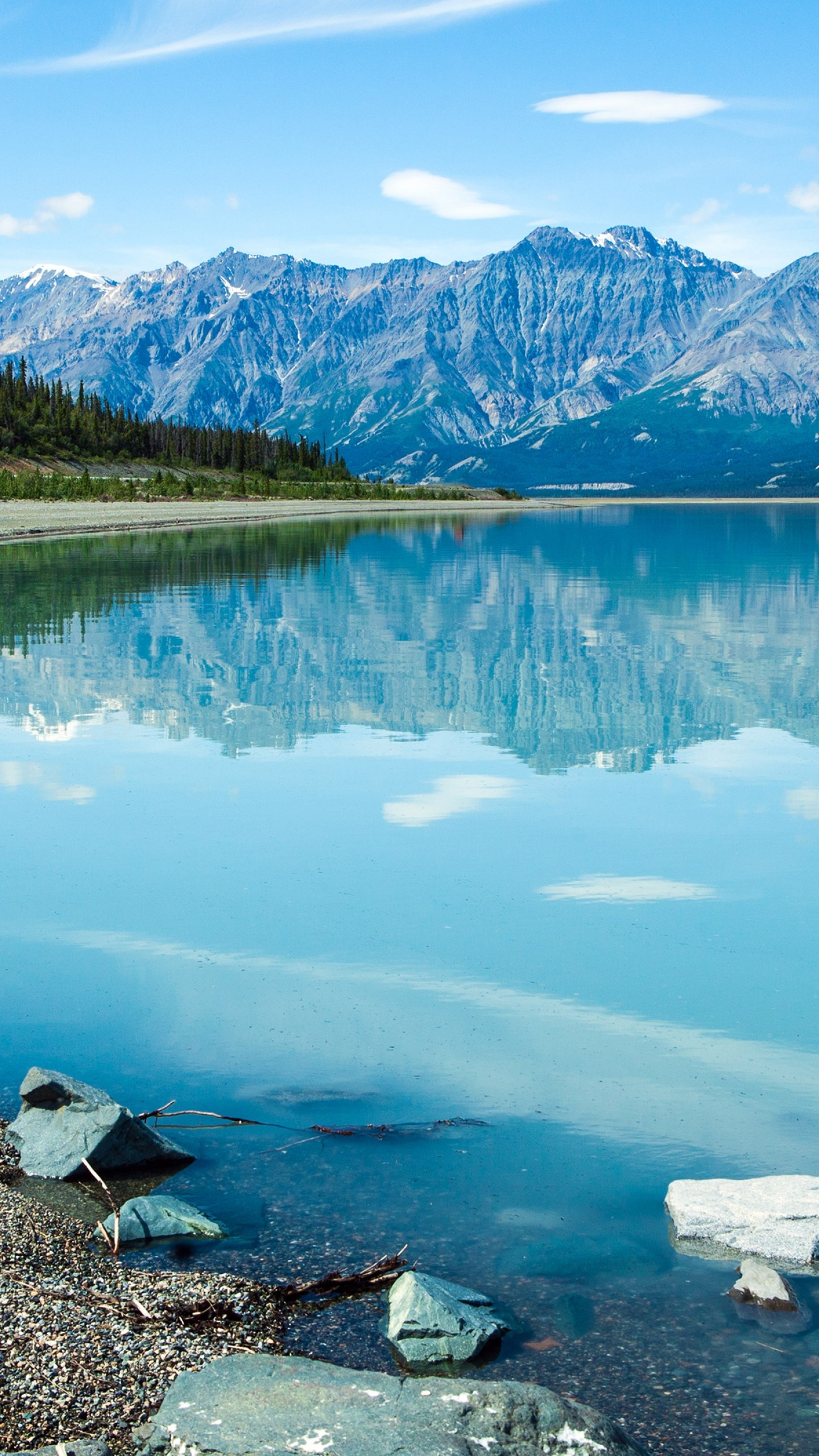 Canada travels, 5K wallpaper, Kluane Lake beauty, Pristine nature, 1440x2560 HD Phone