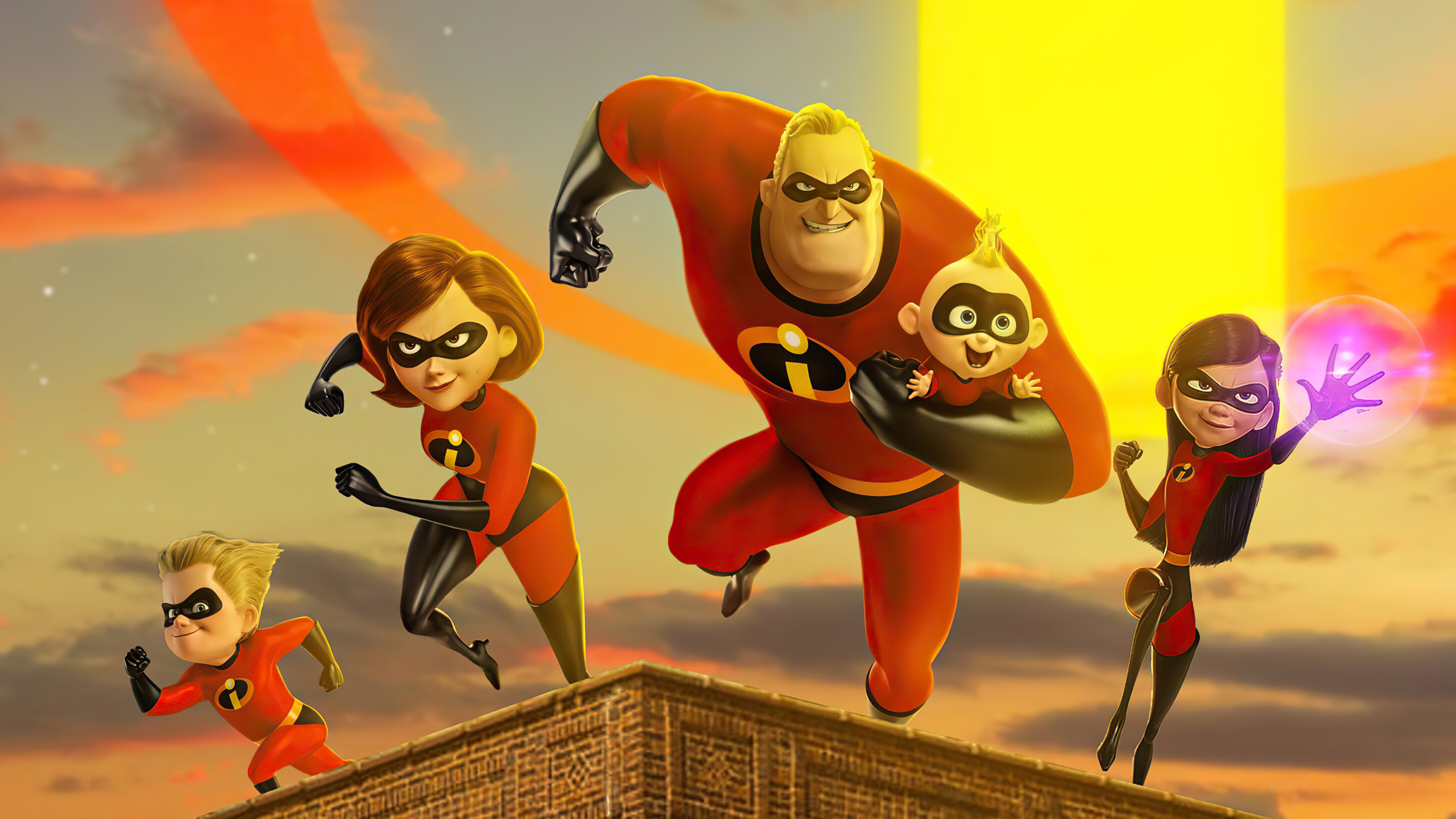 The Incredibles 2 team up, HD movies wallpapers, Superhero alliance, Animated excitement, 2910x1640 HD Desktop