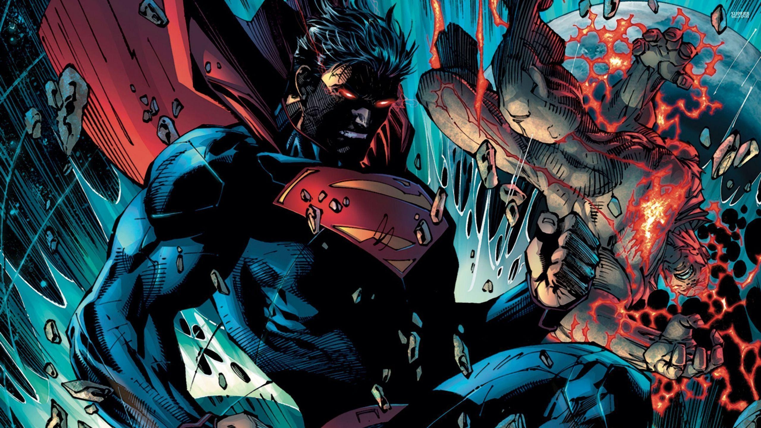 Superman, New 52 Superman suit, Glowing red heat vision, HD Desktop wallpaper