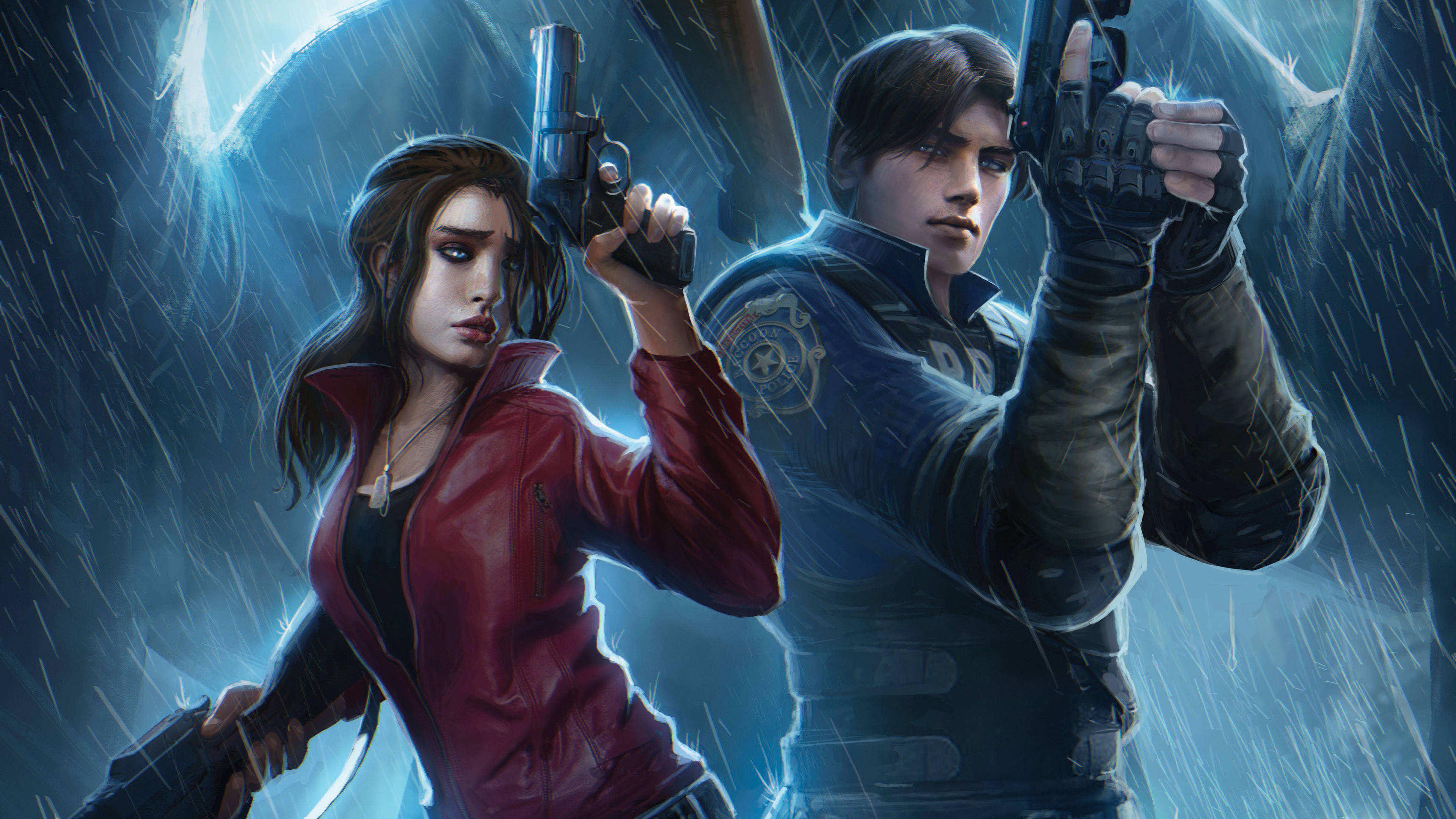 Leon S. Kennedy, Claire Redfield, Resident Evil 2, 4K Desktop wallpaper
