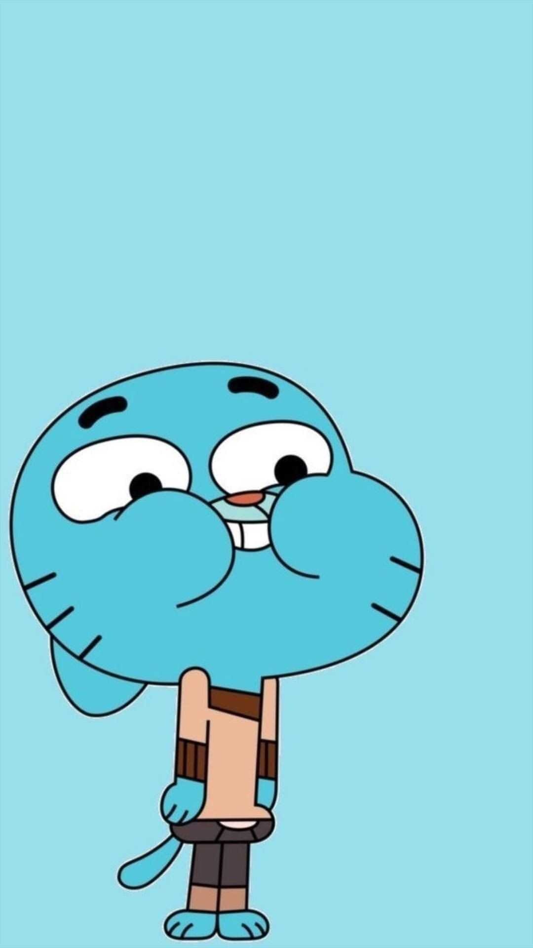 Gumball Watterson, The Amazing World of Gumball, puffed cheeks expression, Full HD Phone wallpaper