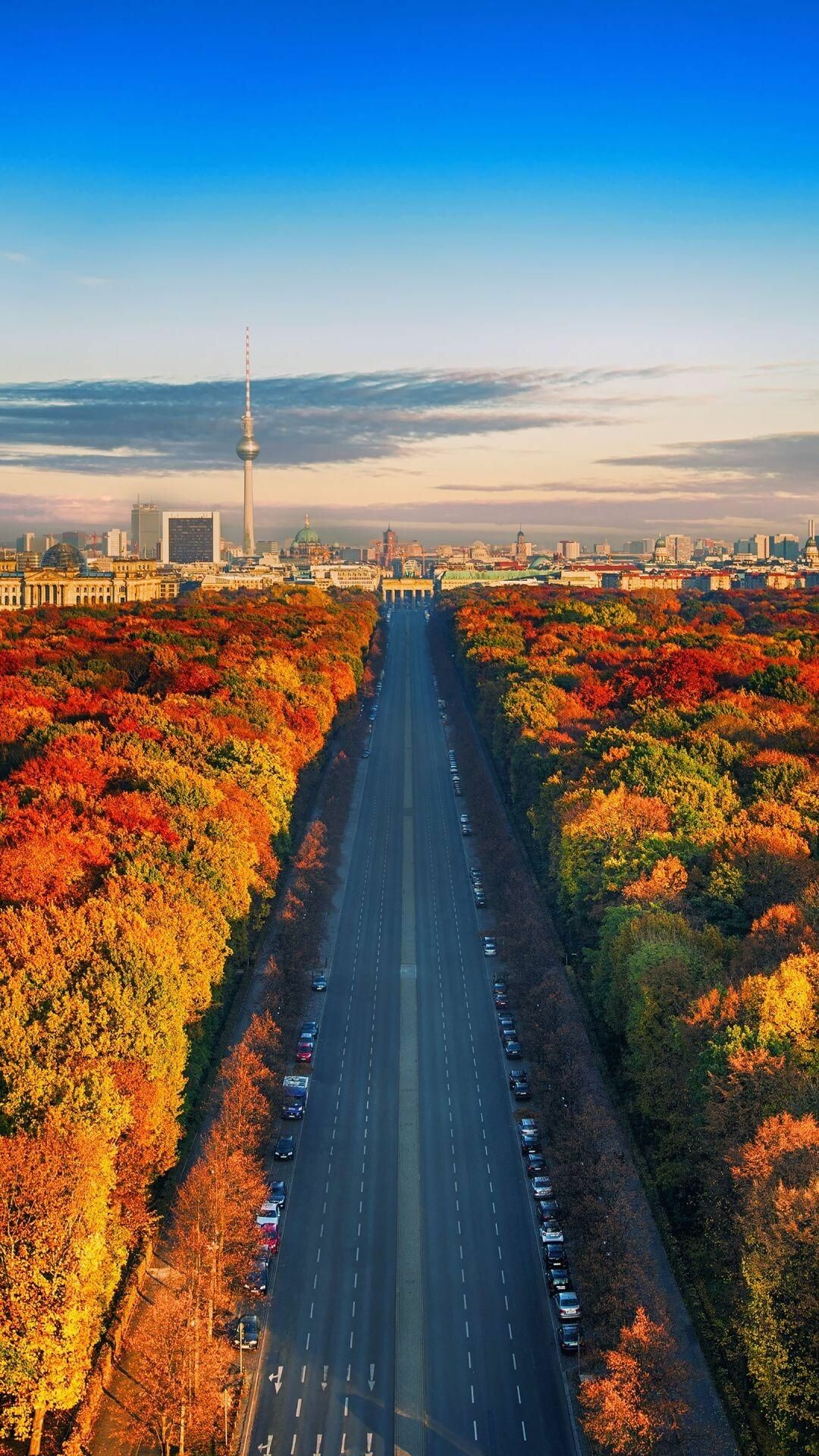 City landscape, Autumn Wallpaper, 1080x1920 Full HD Phone