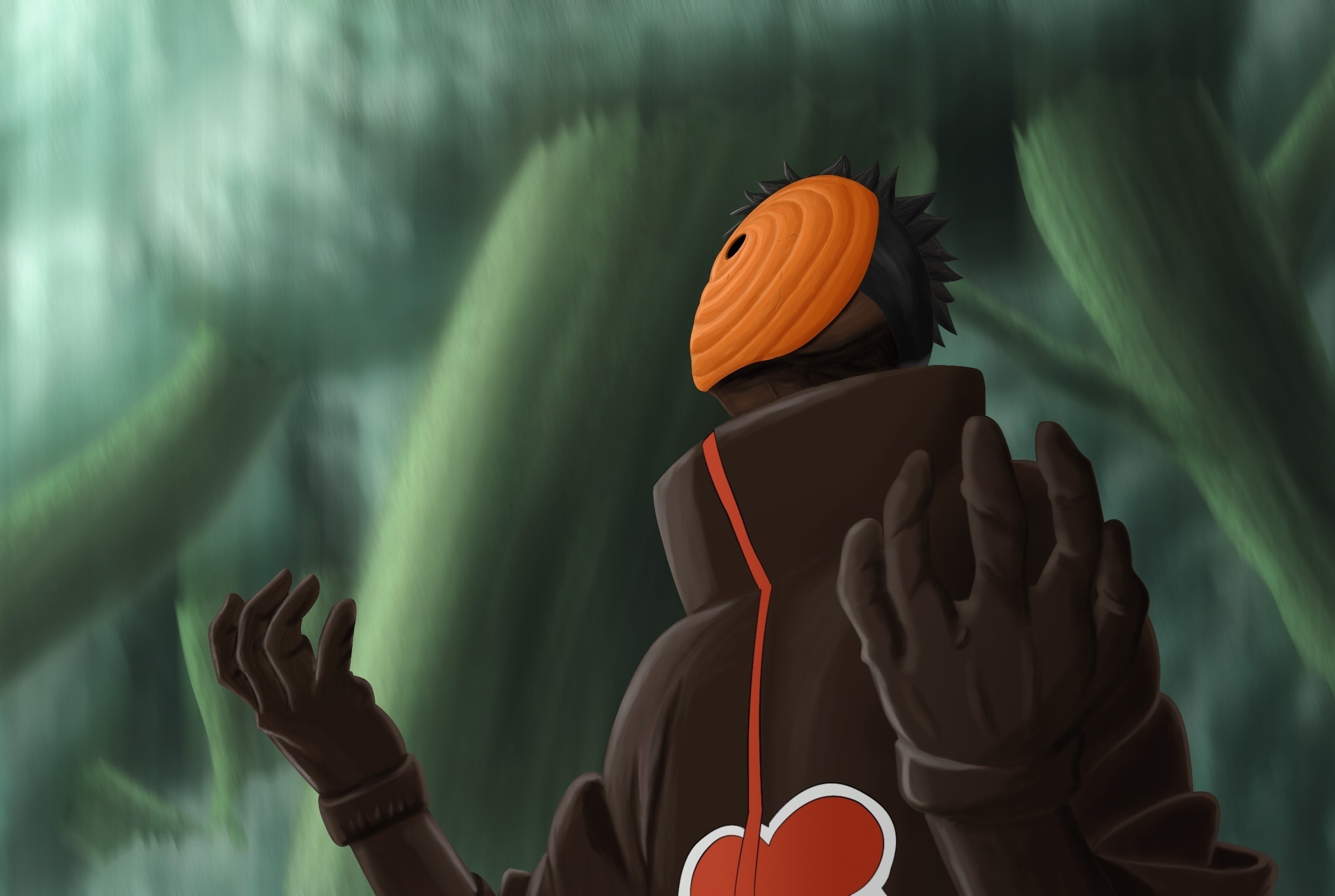 Obito Uchiha, orange spiral mask, Akatsuki cloak, HD Desktop wallpaper