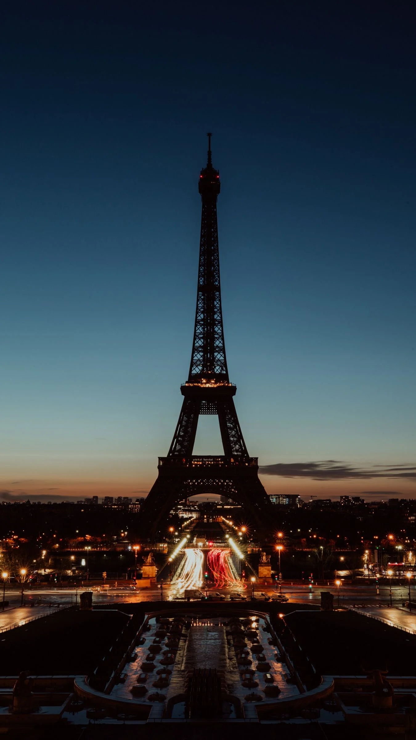 Night Paris iPhone, Mesmerizing city views, Nighttime charm, Mobile wallpapers, 1350x2400 HD Phone