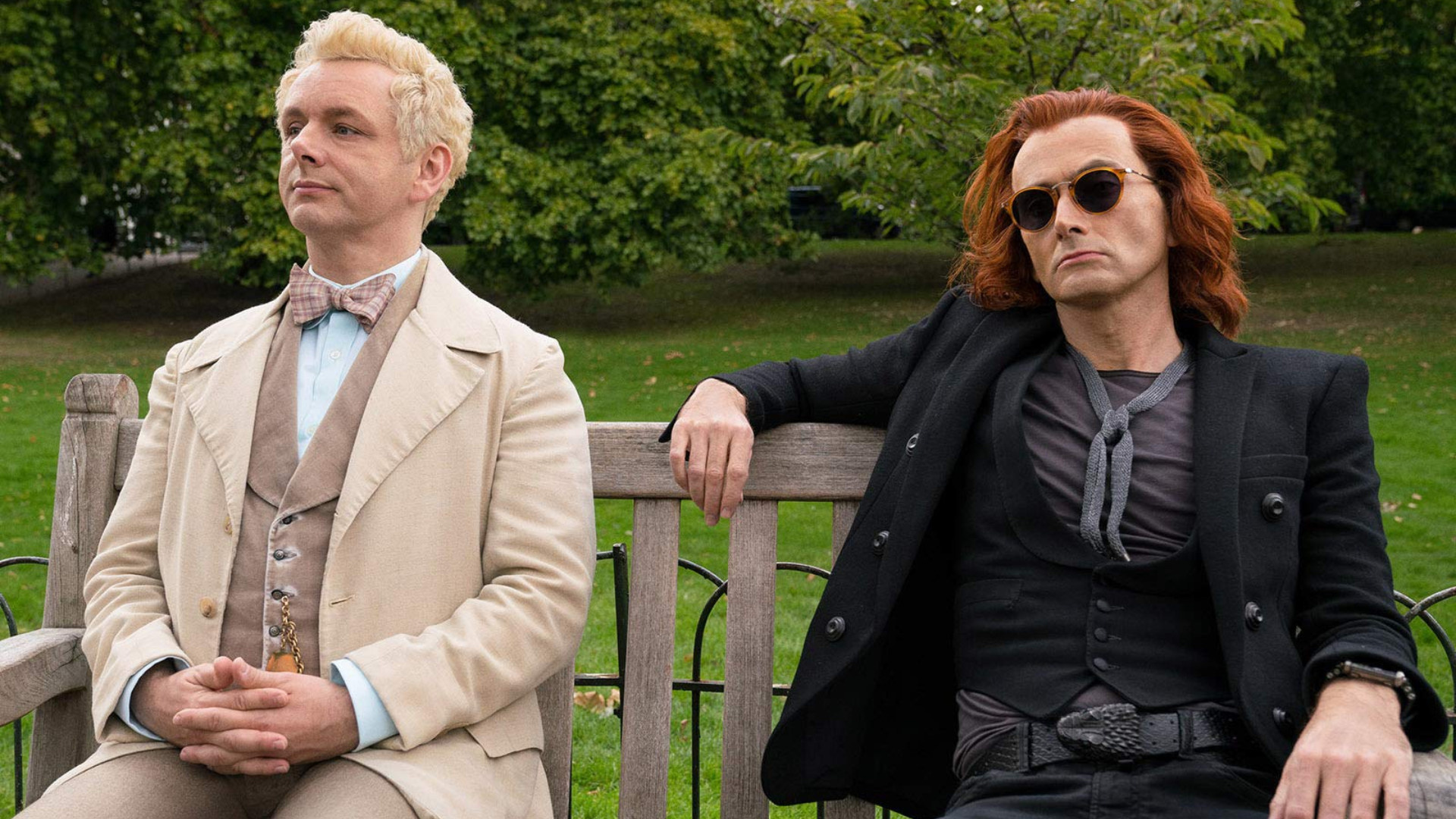 Good Omens season 2, David Tennant and Michael Sheen, Highly anticipated return, Amazon announcement, 1920x1080 Full HD Desktop