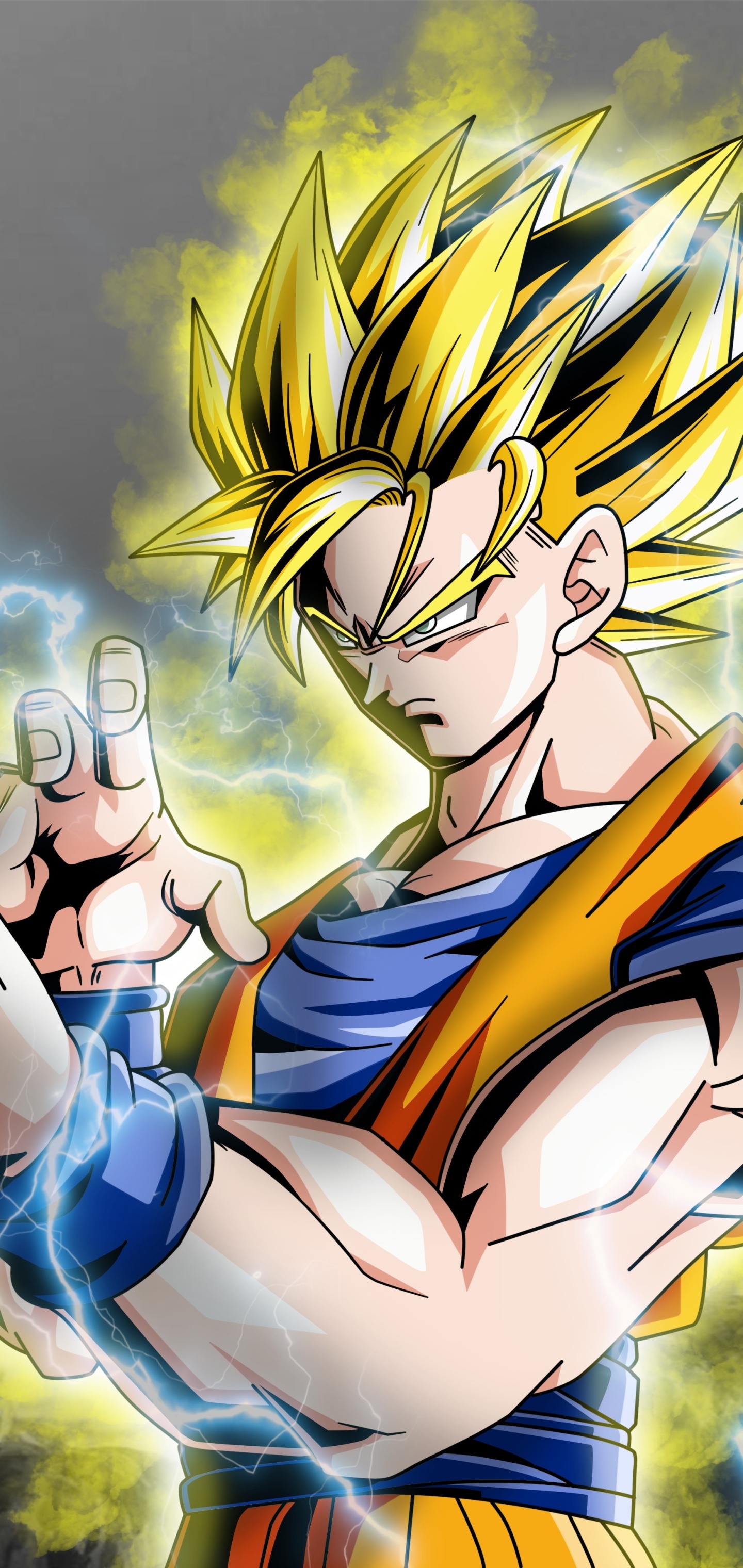 Goku, Super Saiyan, Dragon Ball, Mobile, Display, 1440x3040 HD Phone