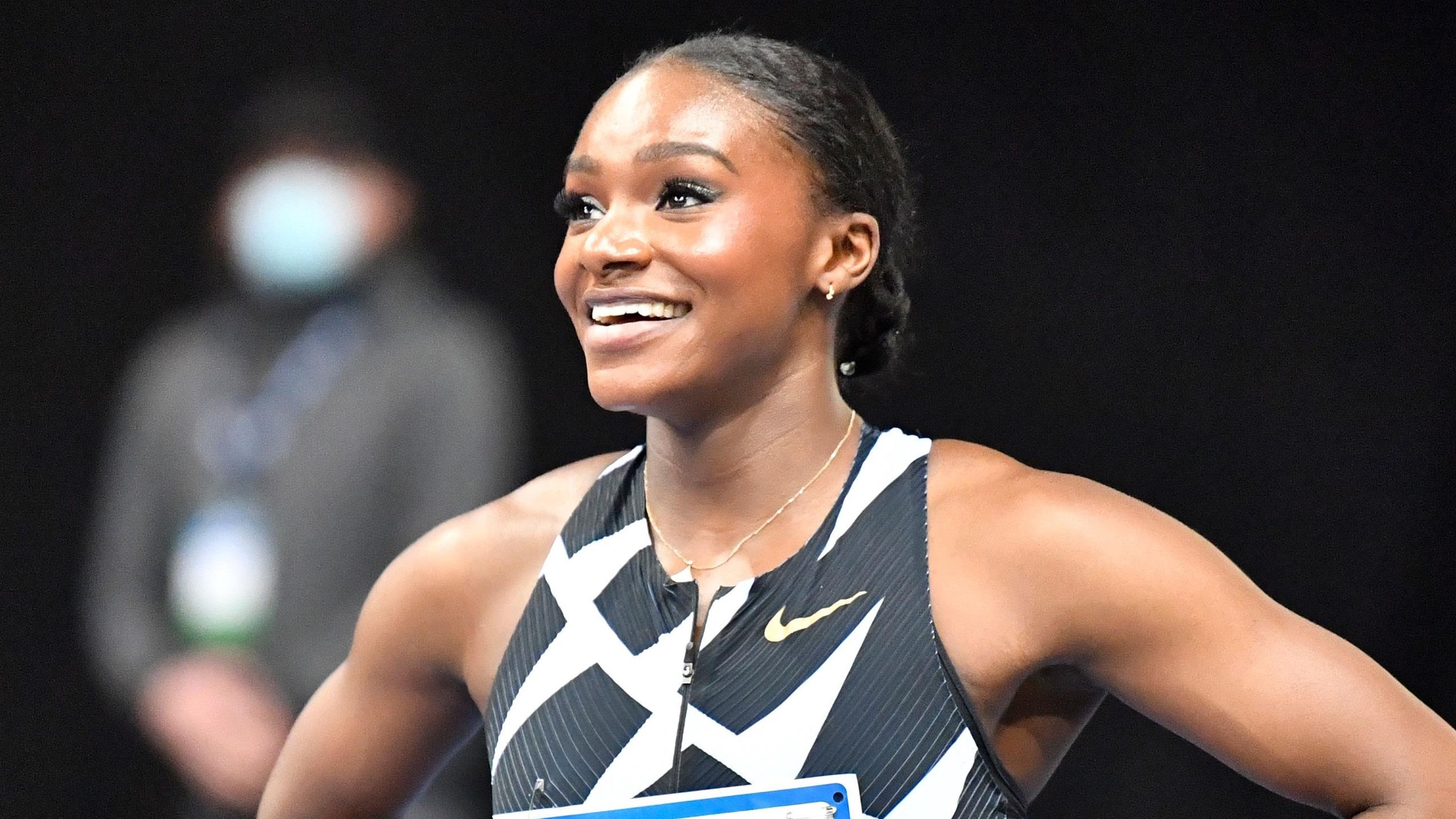 Dina Asher-Smith, Tokyo 2020 countdown, Competitive return, Gateshead race, 2560x1440 HD Desktop