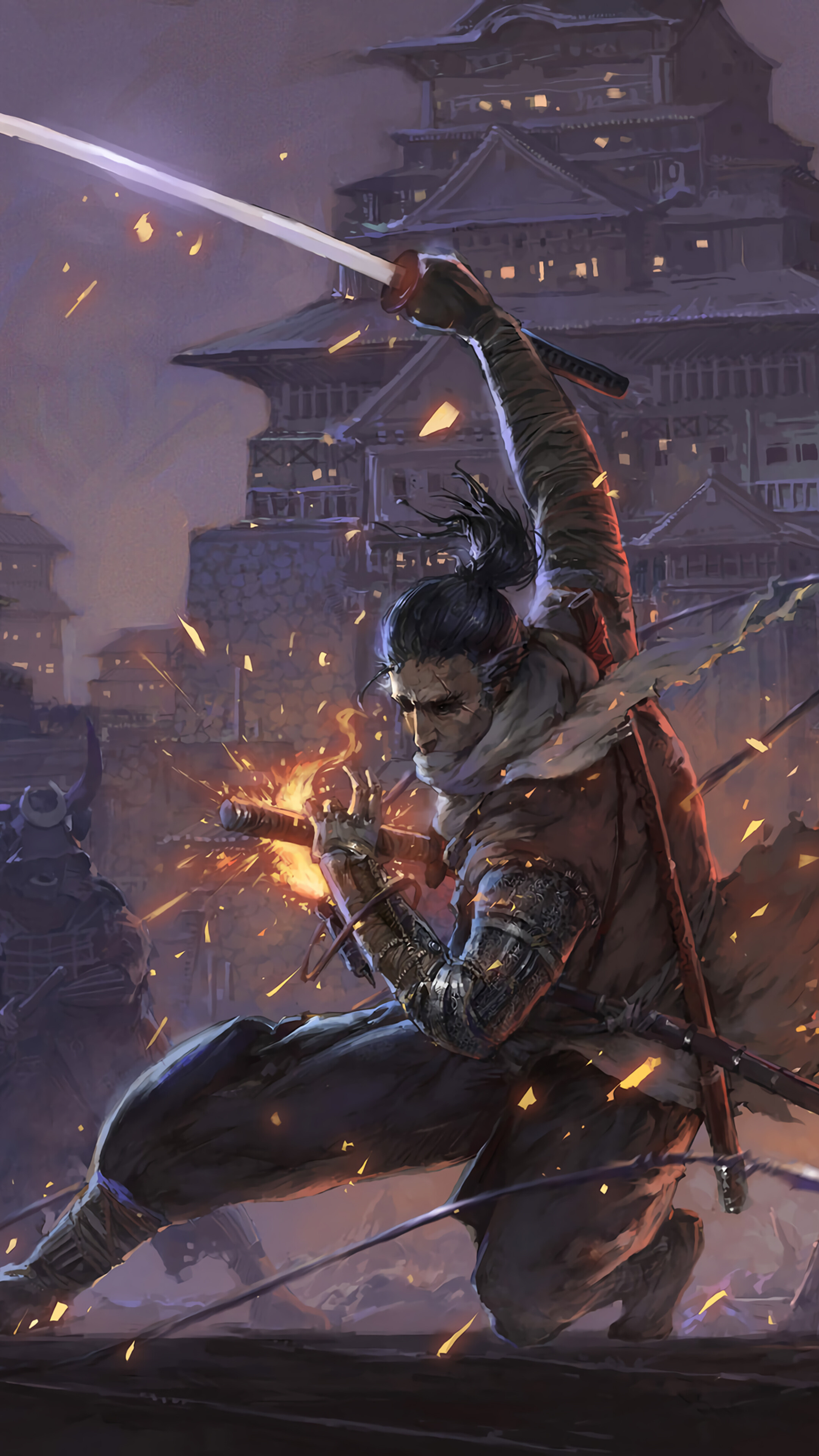 Wolf Sekiro, Shinobi Prosthetic, Ashina Castle, 4K Phone wallpaper