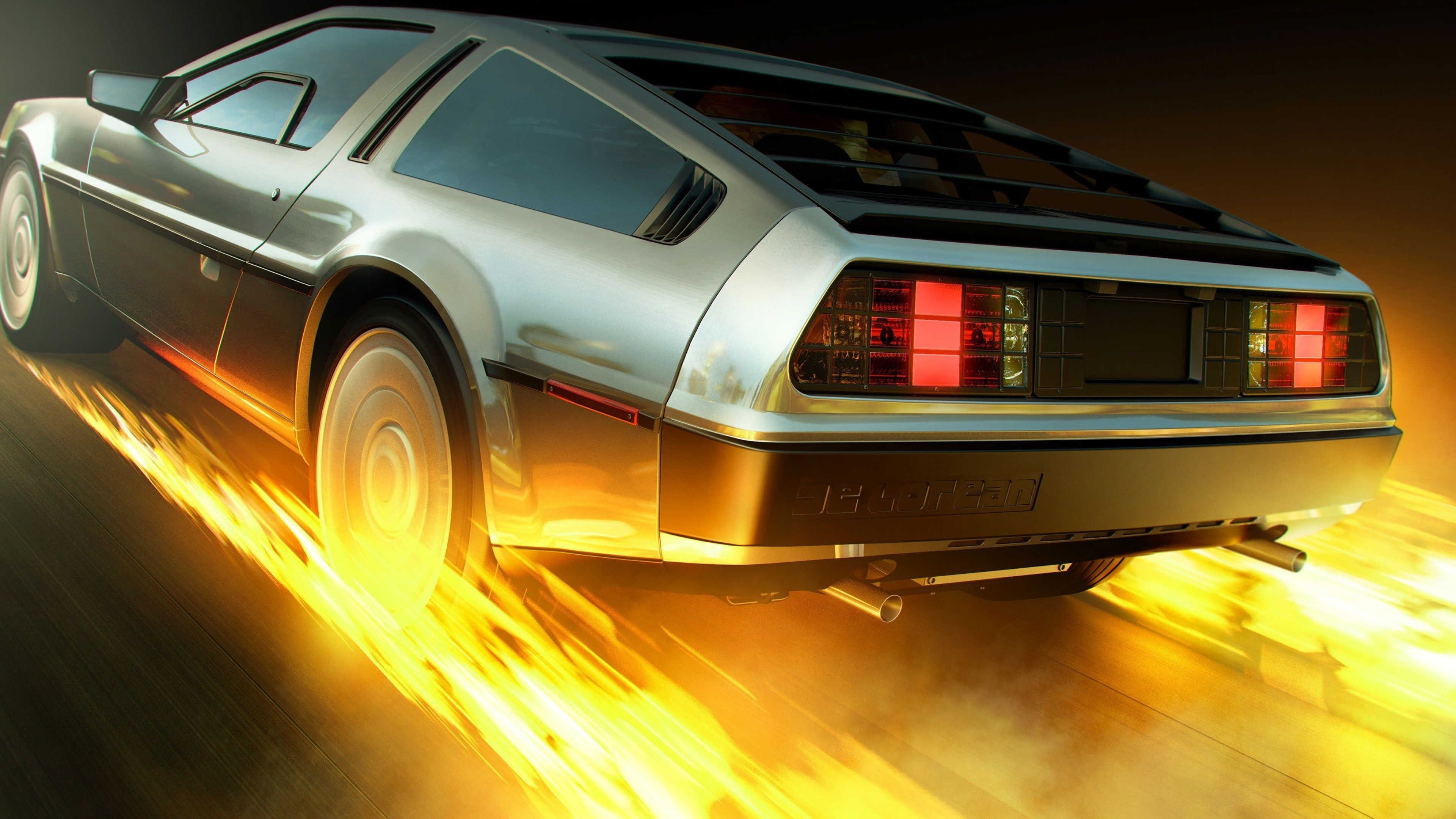 Delorean Time Machine, Back to the Future, 4K Wallpaper, Theme, 3840x2160 4K Desktop