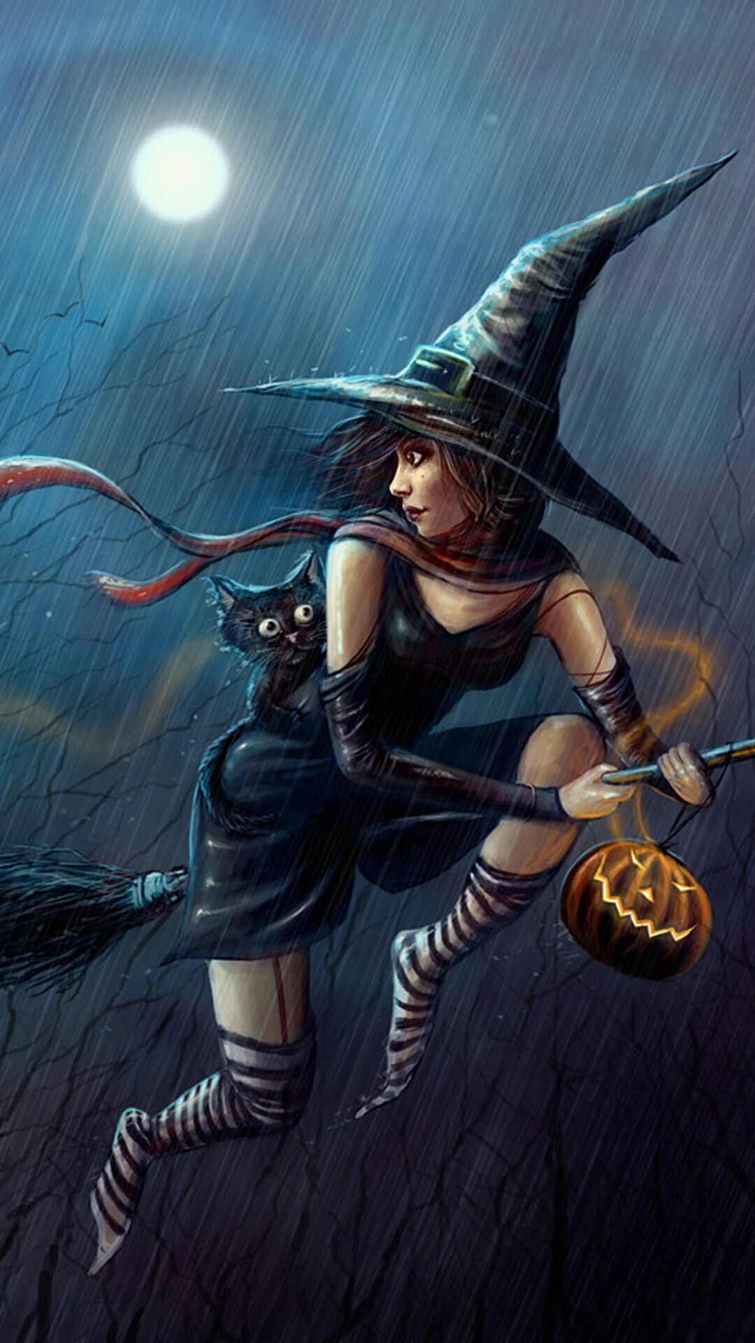 Evil witch Halloween, Beautiful witches, 1080x1920 Full HD Phone