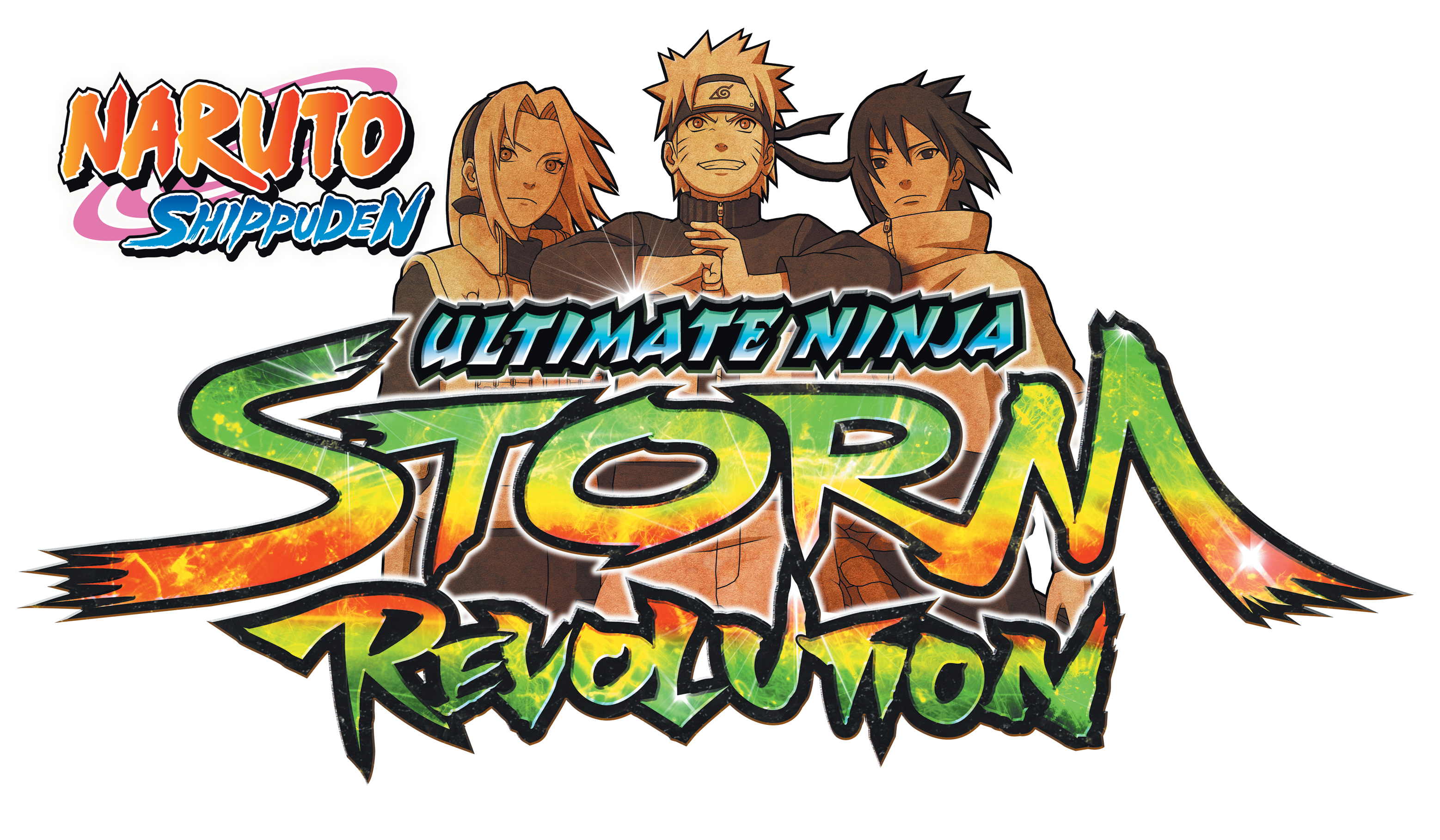 Naruto Shippuden: Ultimate Ninja Storm Revolution logo, Naruto Uzumaki, Sasuke Uchiha, Sakura Haruno, HD Desktop wallpaper