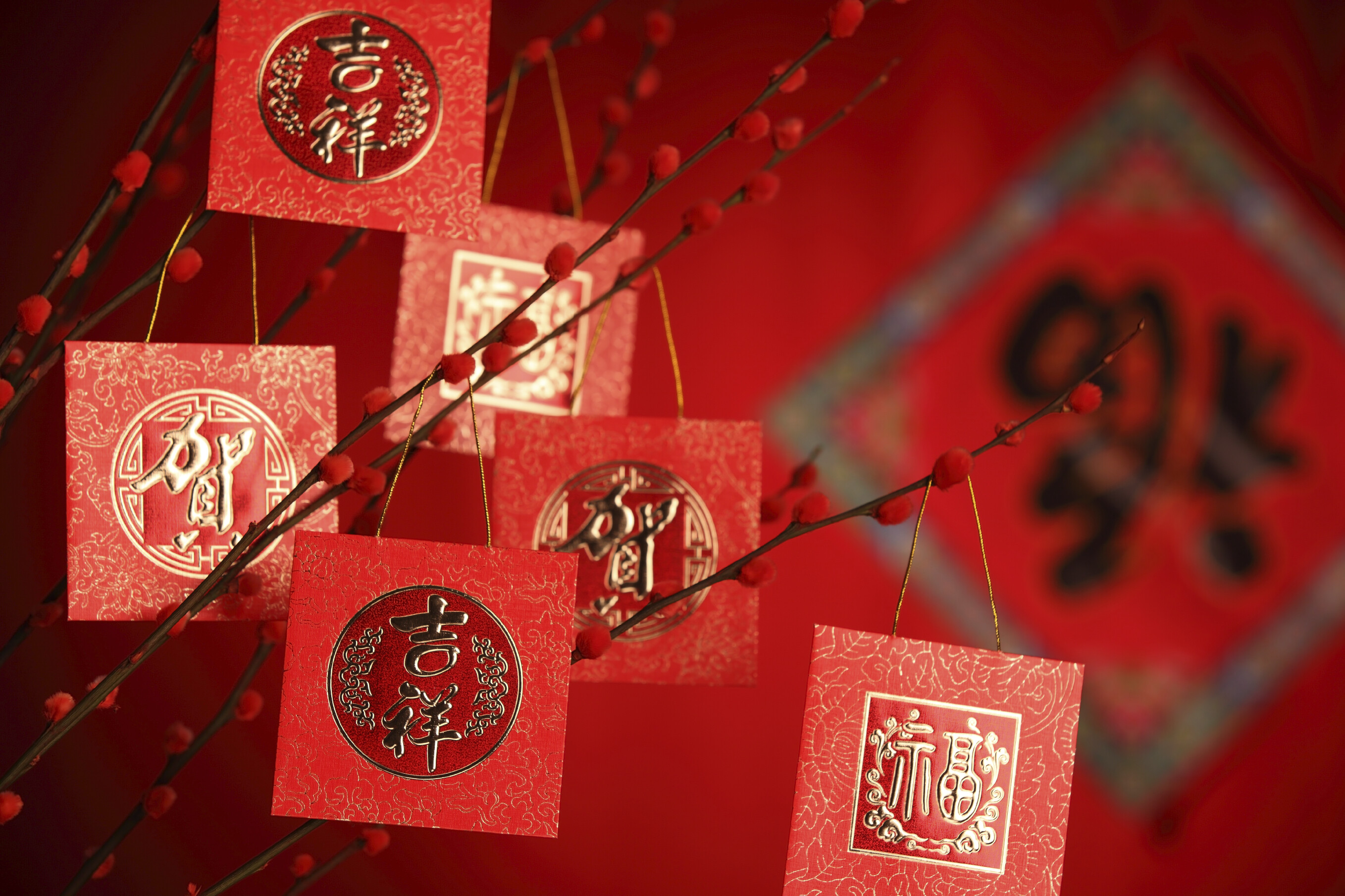 Chinese New Year, Red decoration, Wallpaper resolution, 2720x1810 HD Desktop