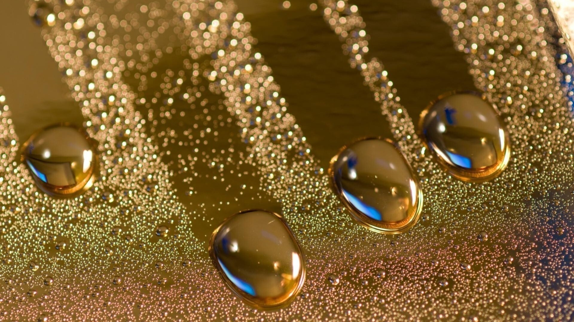 Bubbles, Gold Foil Wallpaper, 1920x1080 Full HD Desktop