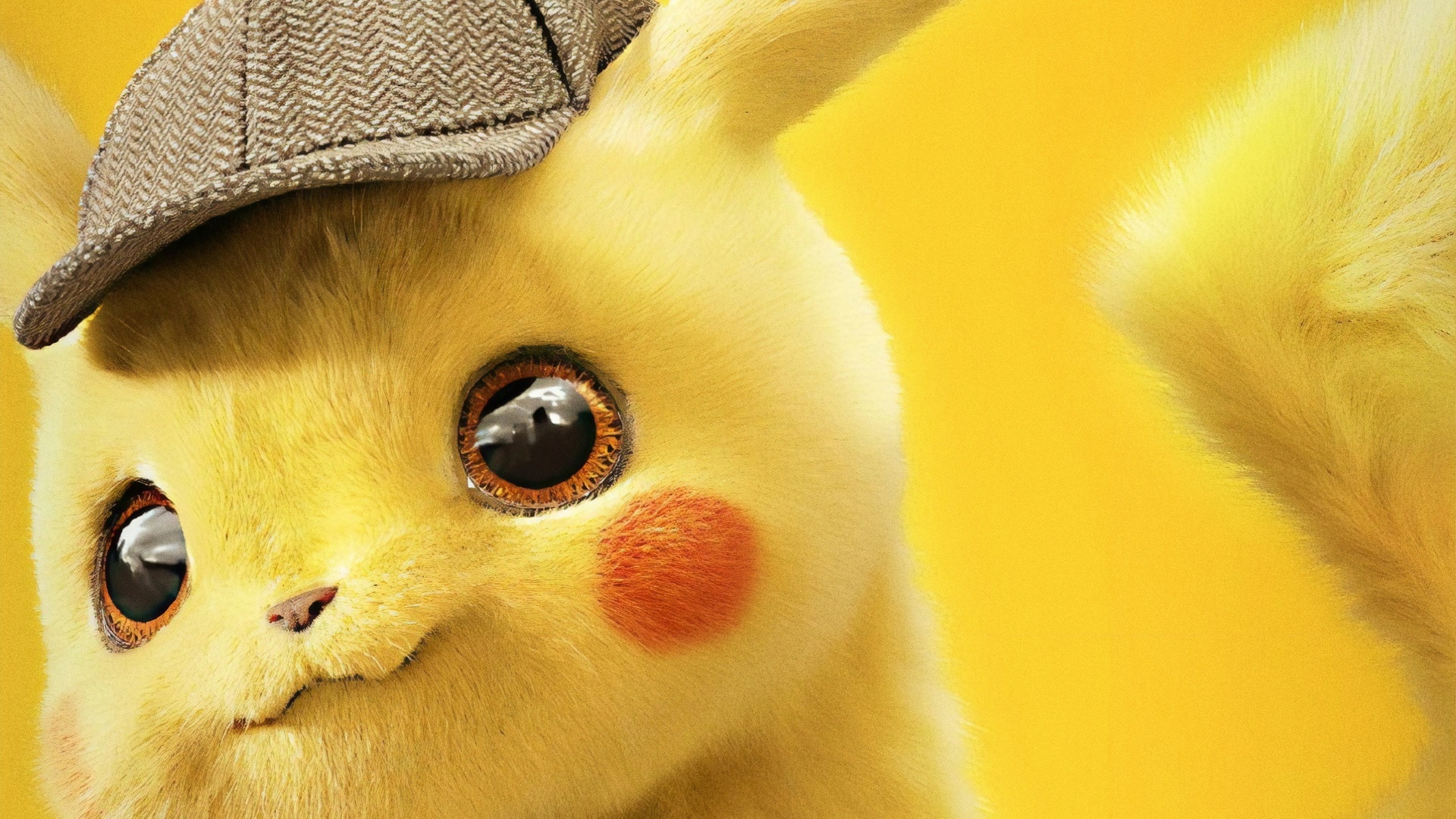 Detective Pikachu, Pokemon Detective Pikachu, tweed deerstalker hat, Full HD Desktop wallpaper