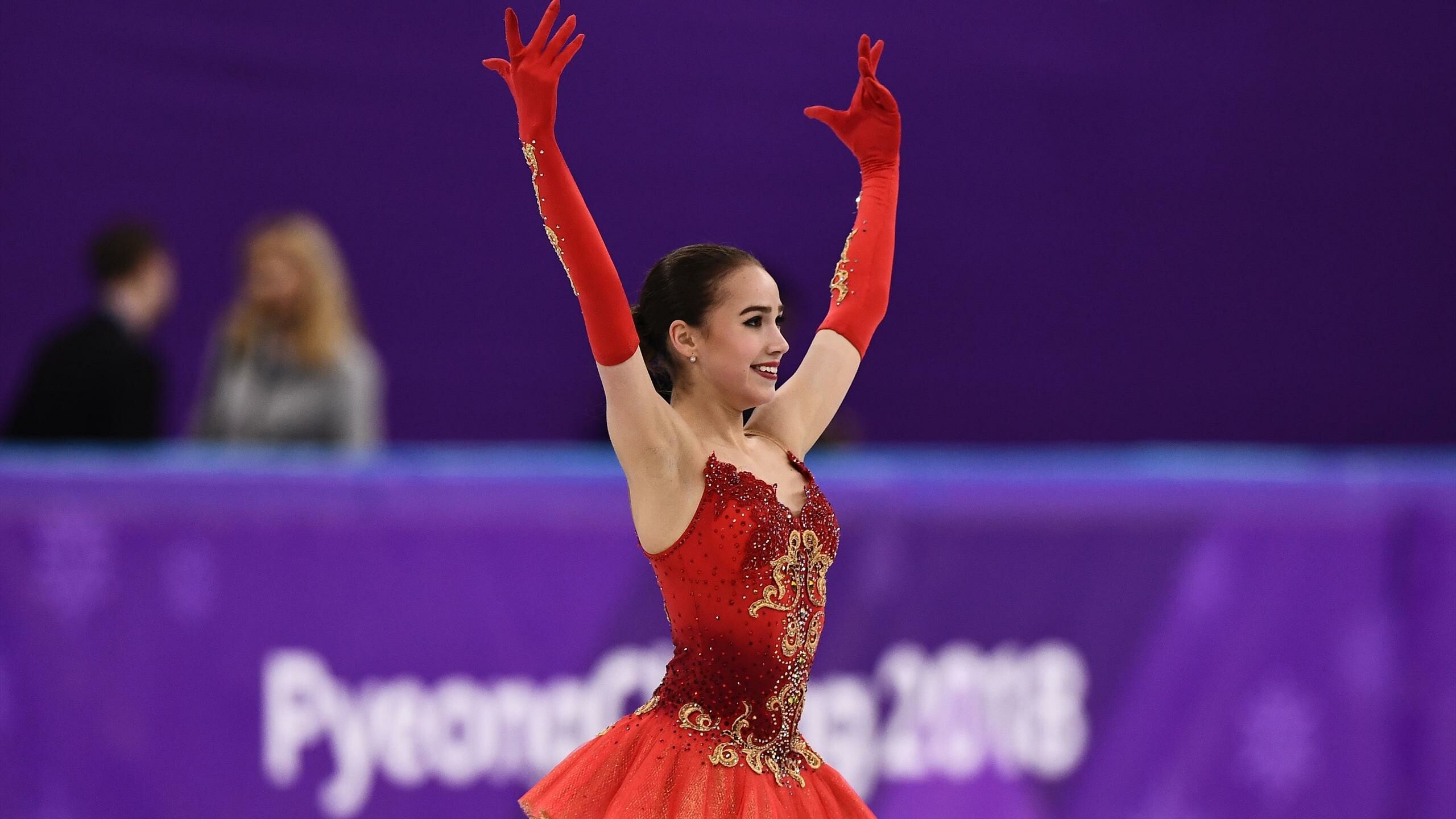 Alina Zagitova: Russian battle, Women's figure skating gold, Eurosport, 2560x1440 HD Desktop