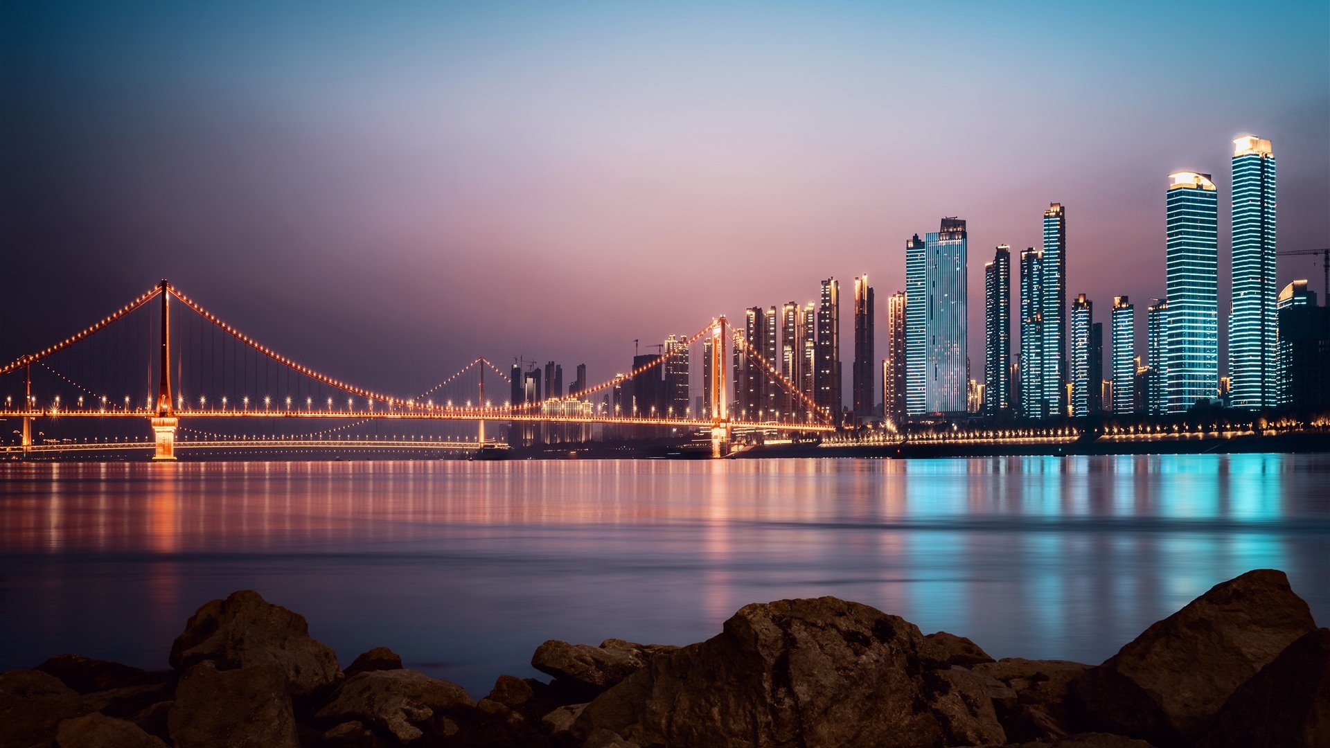 Yangtze River, Nighttime spectacle, Illuminated skyline, Cultural heritage, 1920x1080 Full HD Desktop