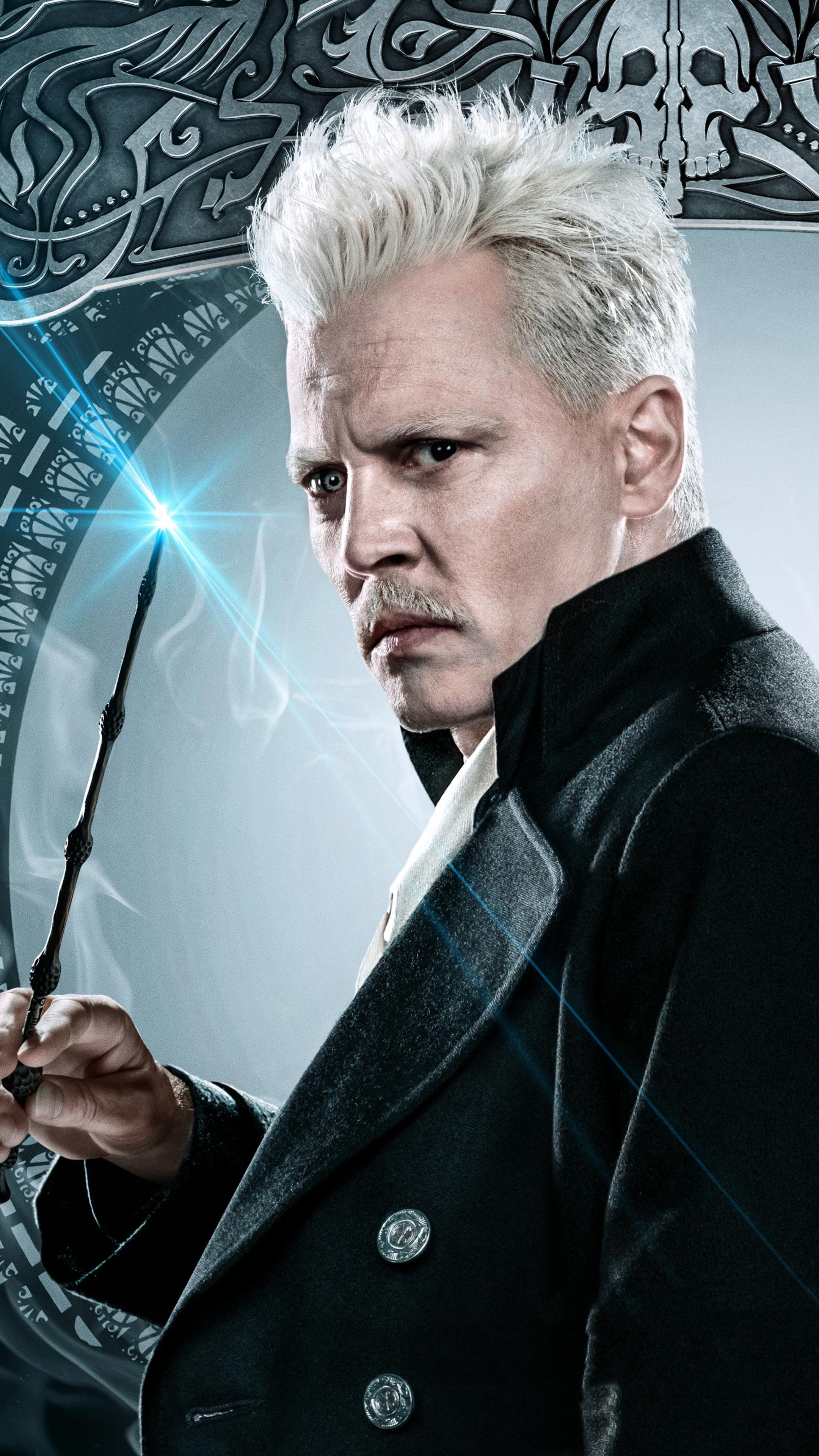 Johnny Depp as Grindelwald, Crimes of Grindelwald, Sony Xperia wallpapers, HD 4K images, 2160x3840 4K Phone