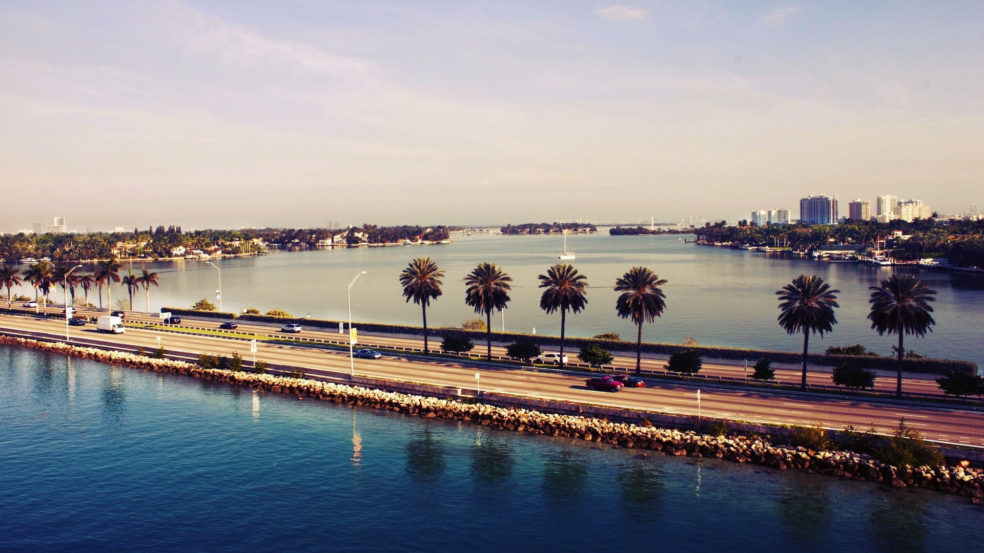 Miami Skyline, Travels, Water Drop, Cityscape, 1920x1080 Full HD Desktop