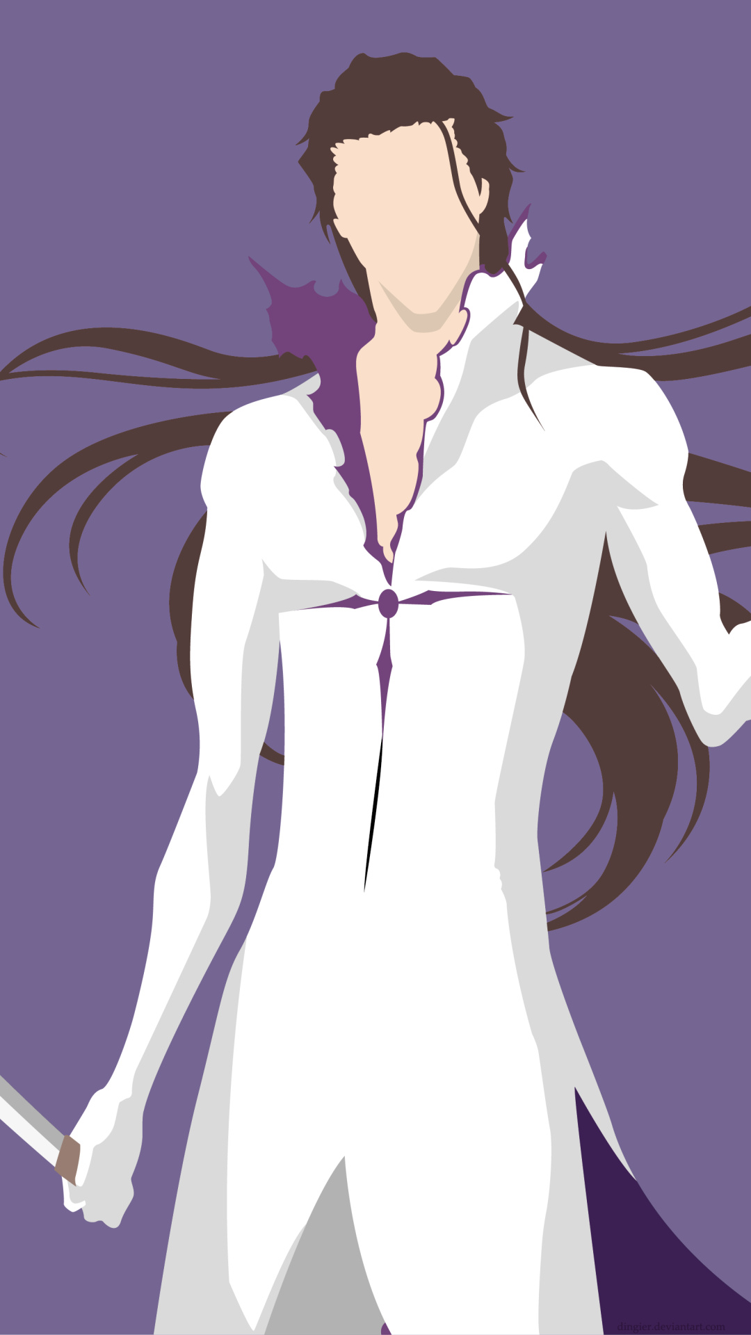 Sosuke Aizen, Bleach, minimalist vector illustration, Full HD Phone wallpaper