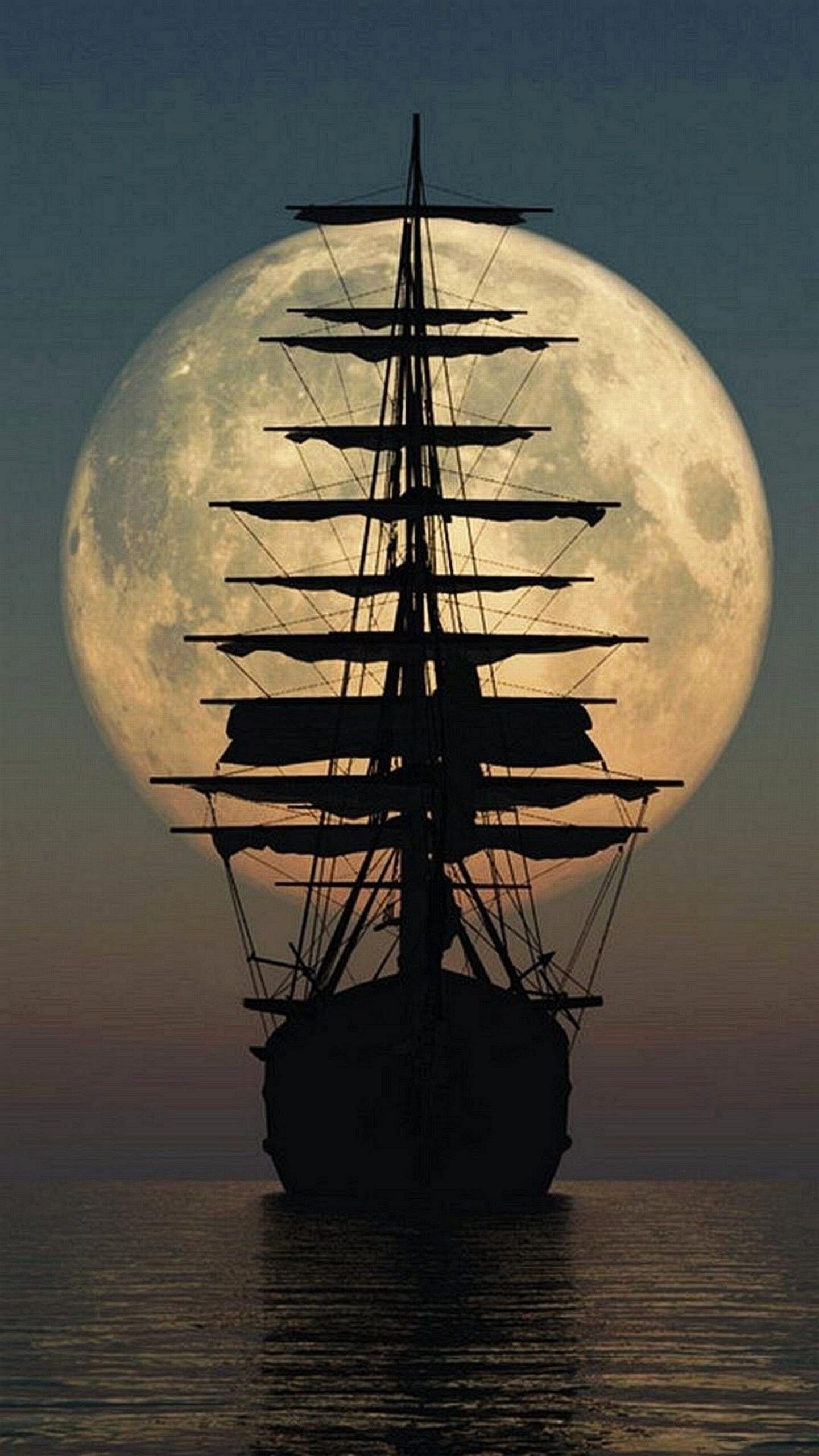 Ghost Ship, Dark and surreal, Minimalist wallpaper, LG G4, 1440x2560 HD Phone