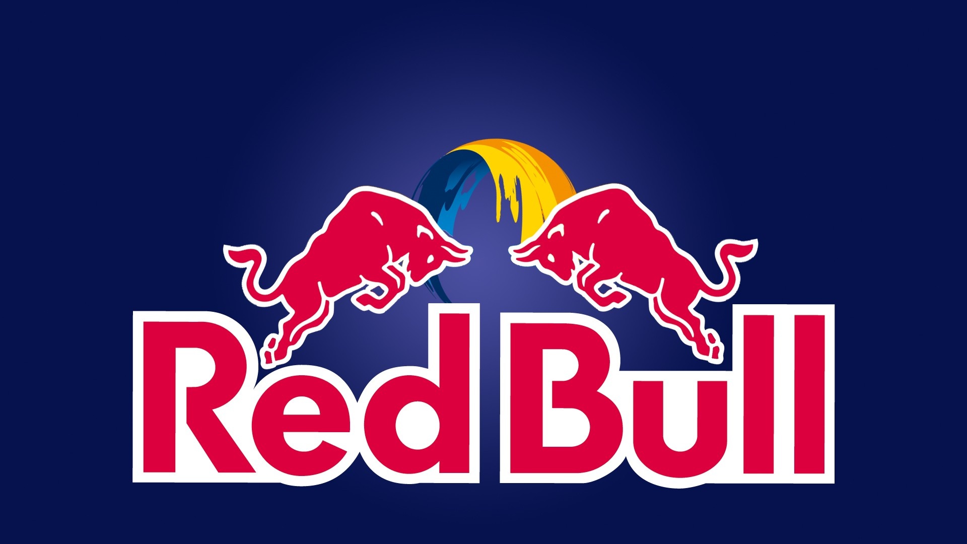 Red Bull logo, Blue background, Wallpapers, Distinctive design, 1920x1080 Full HD Desktop