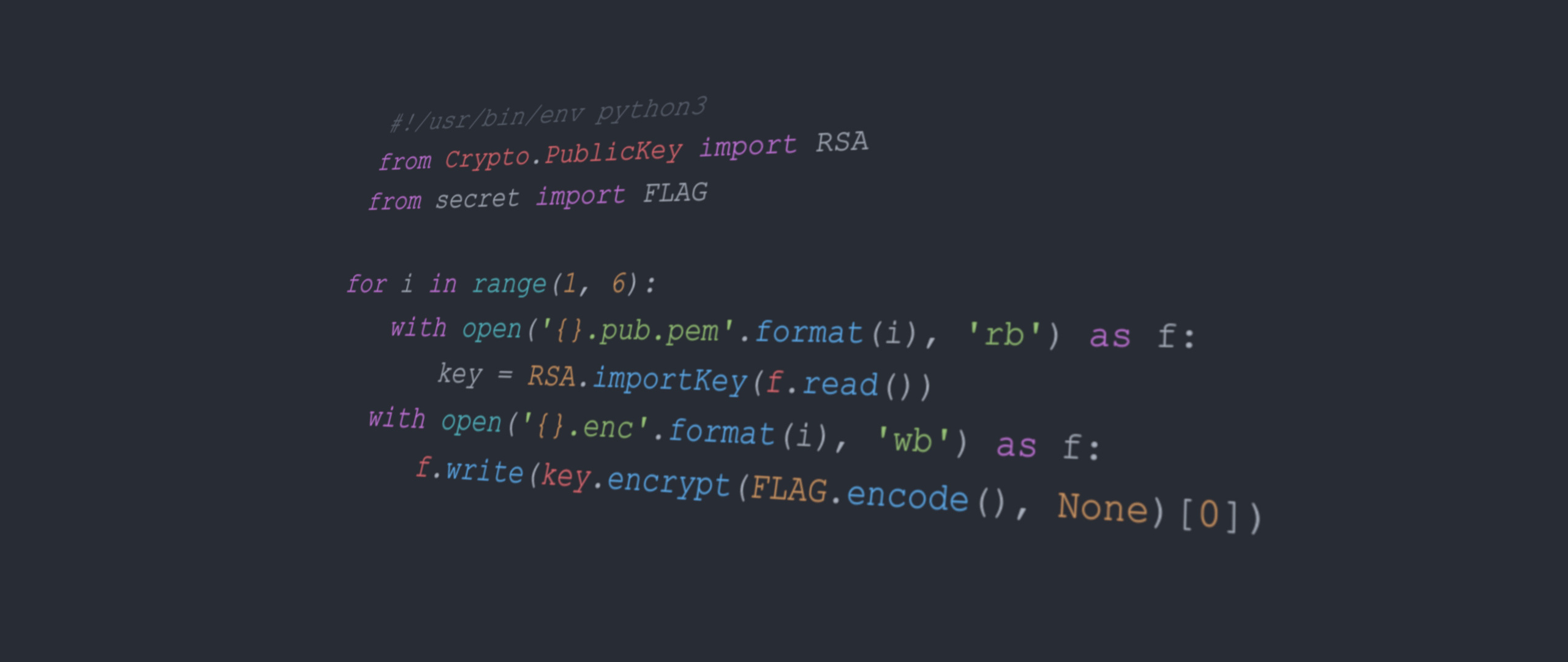 Crypto.PublicKey import RSA, RSA encryption Python code, dark theme code editor, Dual Screen Desktop wallpaper