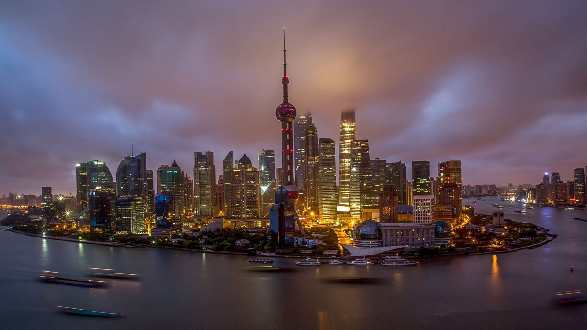 Yangtze River, Nanjing Third Bridge, Sunset, China, 1920x1080 Full HD Desktop