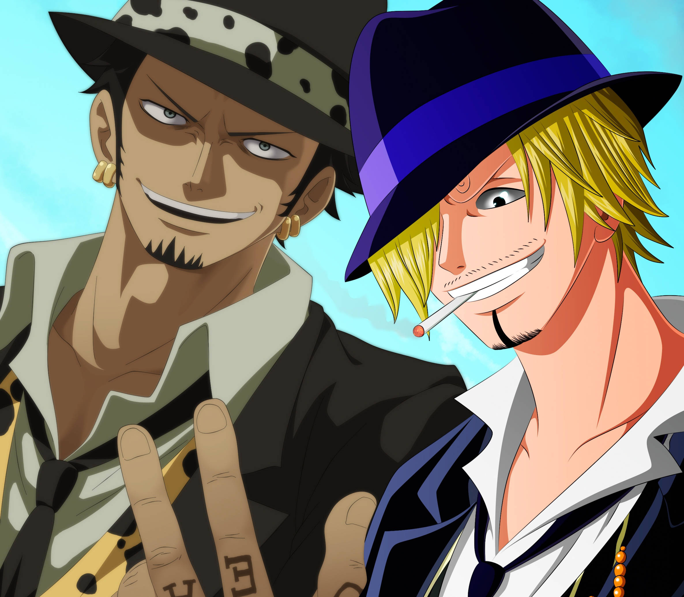 Vinsmoke Sanji, Trafalgar D. Water Law, One Piece, HD Desktop wallpaper