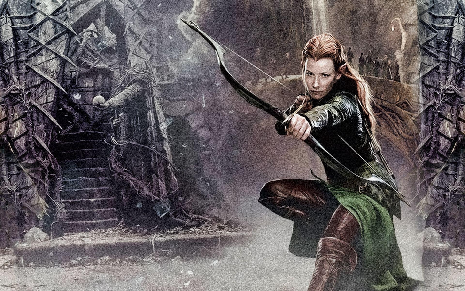 Tauriel, Movies, Battle scene, Elf princess, 1920x1200 HD Desktop