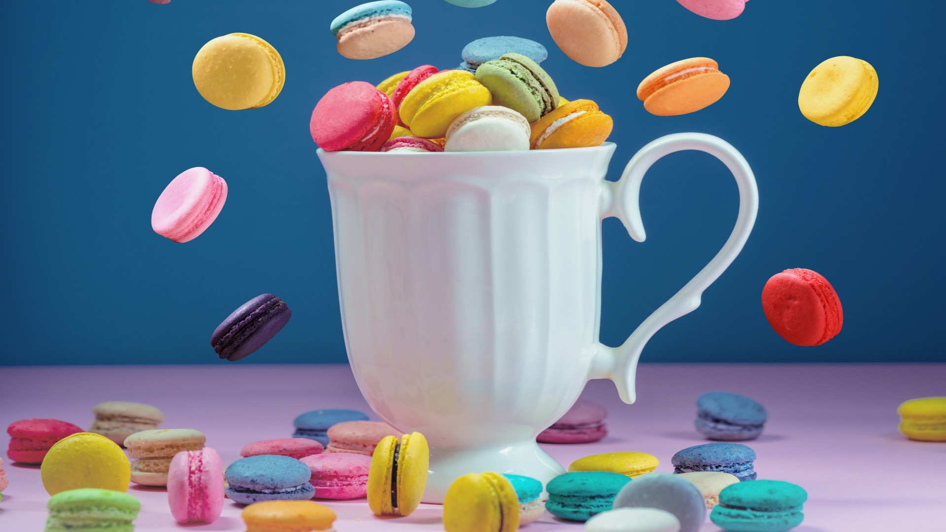 Cup, Macarons Wallpaper, 1920x1080 Full HD Desktop